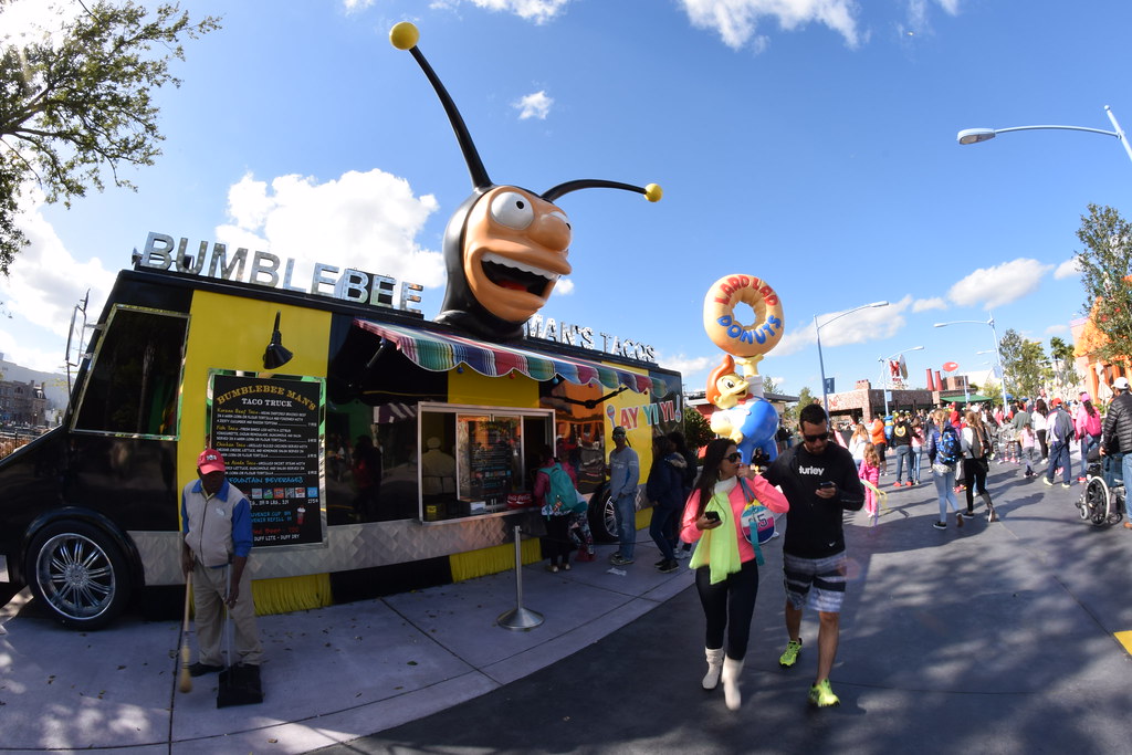 Assortment of food trucks at a street fair in Orlando