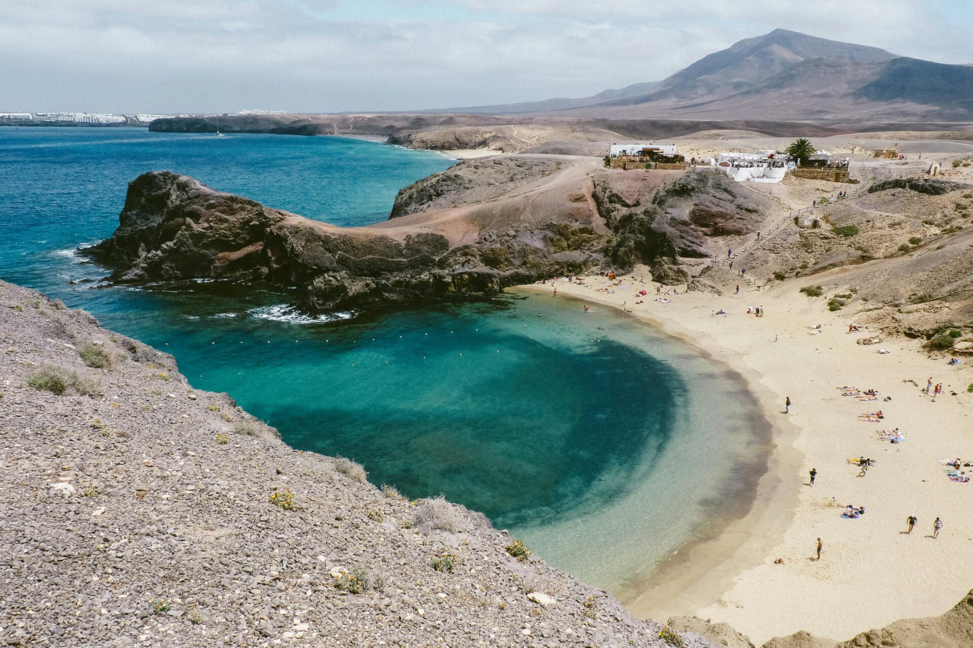 Scenic view of the secluded beach cove at Papagayo