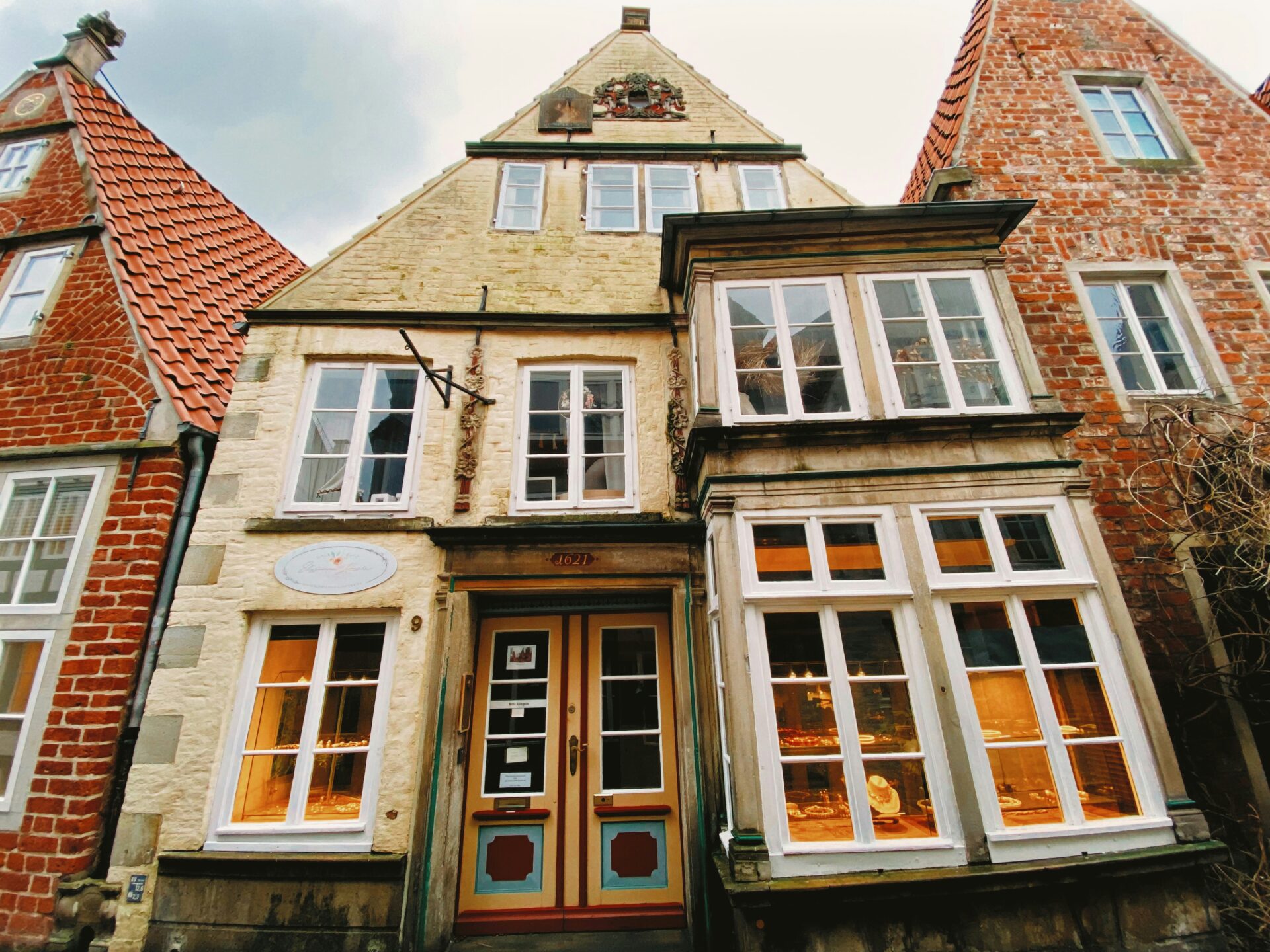 Colorful half-timbered houses in Bremen’s Schnoor Quarter