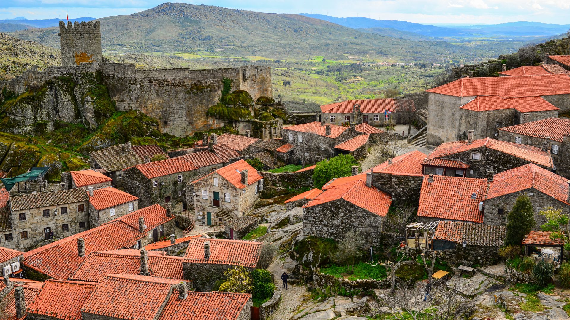 Aerial view of Sortelha, Central Portugal.