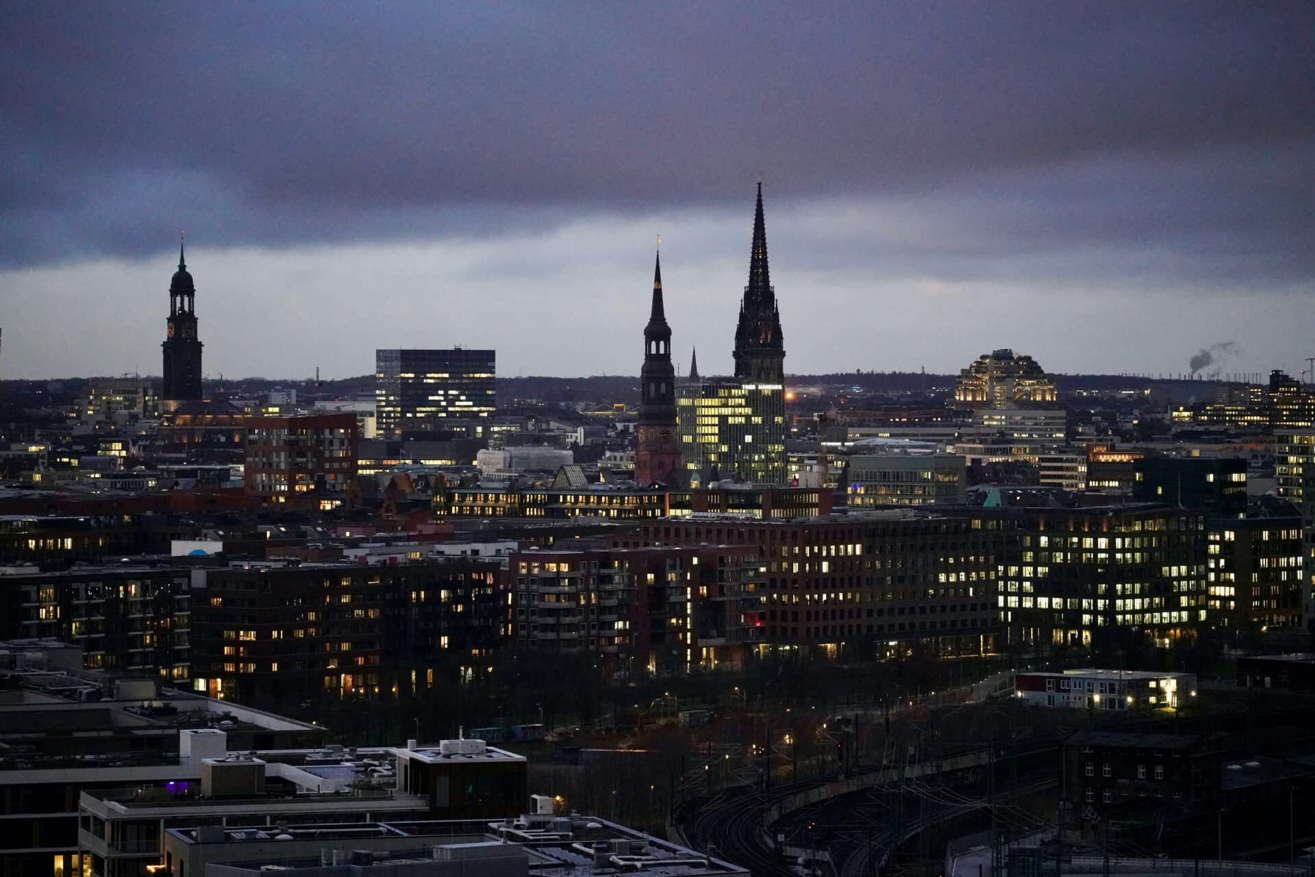 A nighttime view of St. Michael's Church