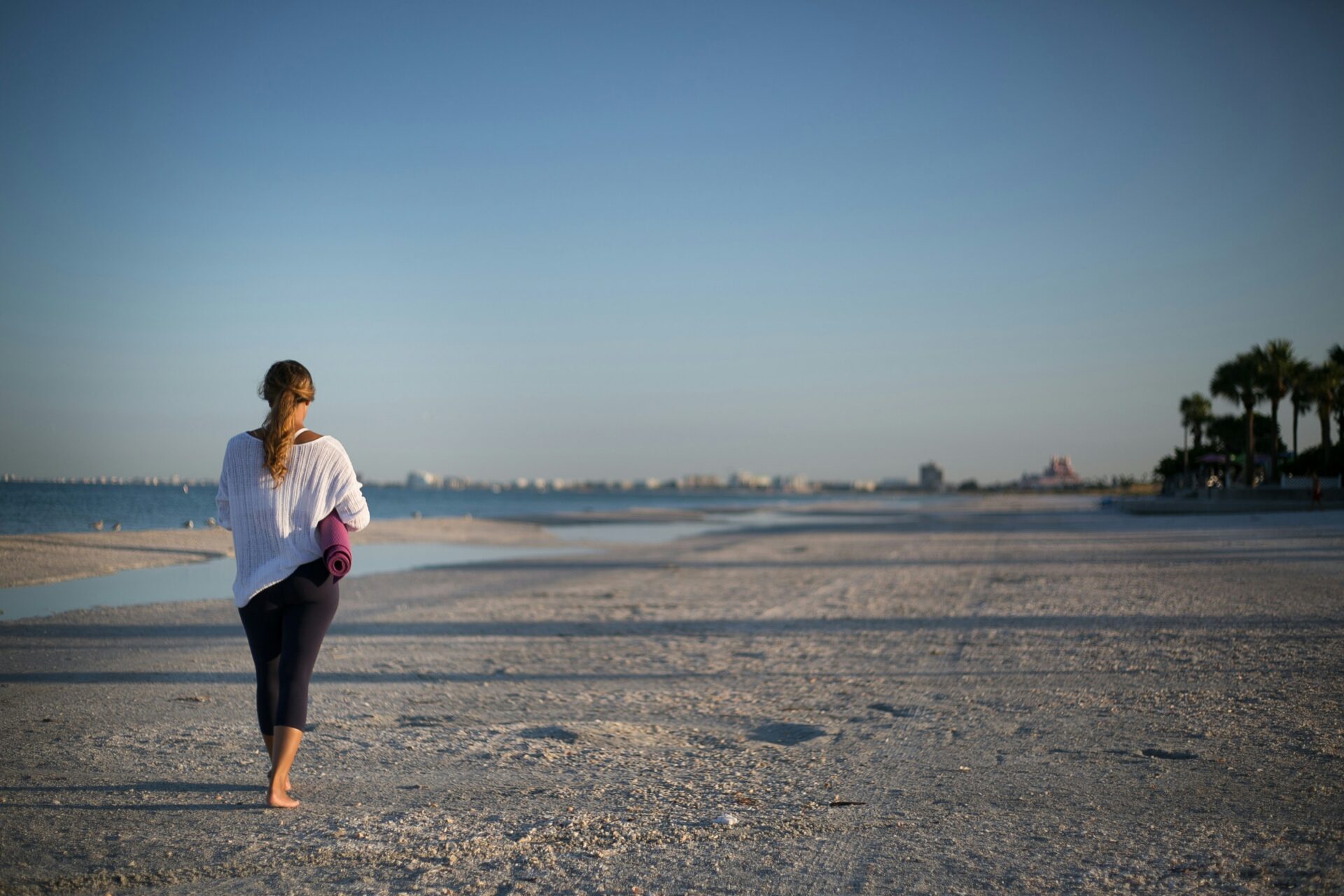 Golden sands of St. Pete Beach stretching along the shoreline