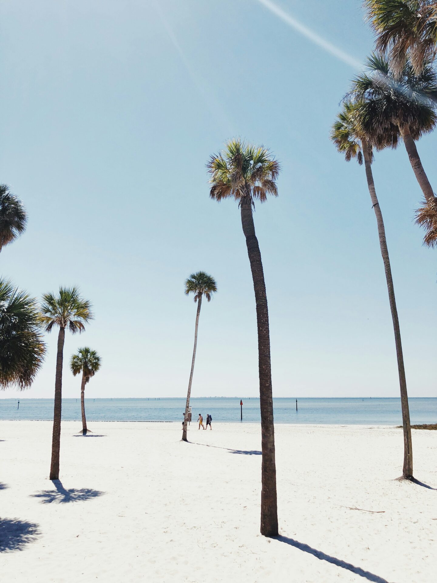 Tampa beach in intense summer heat
