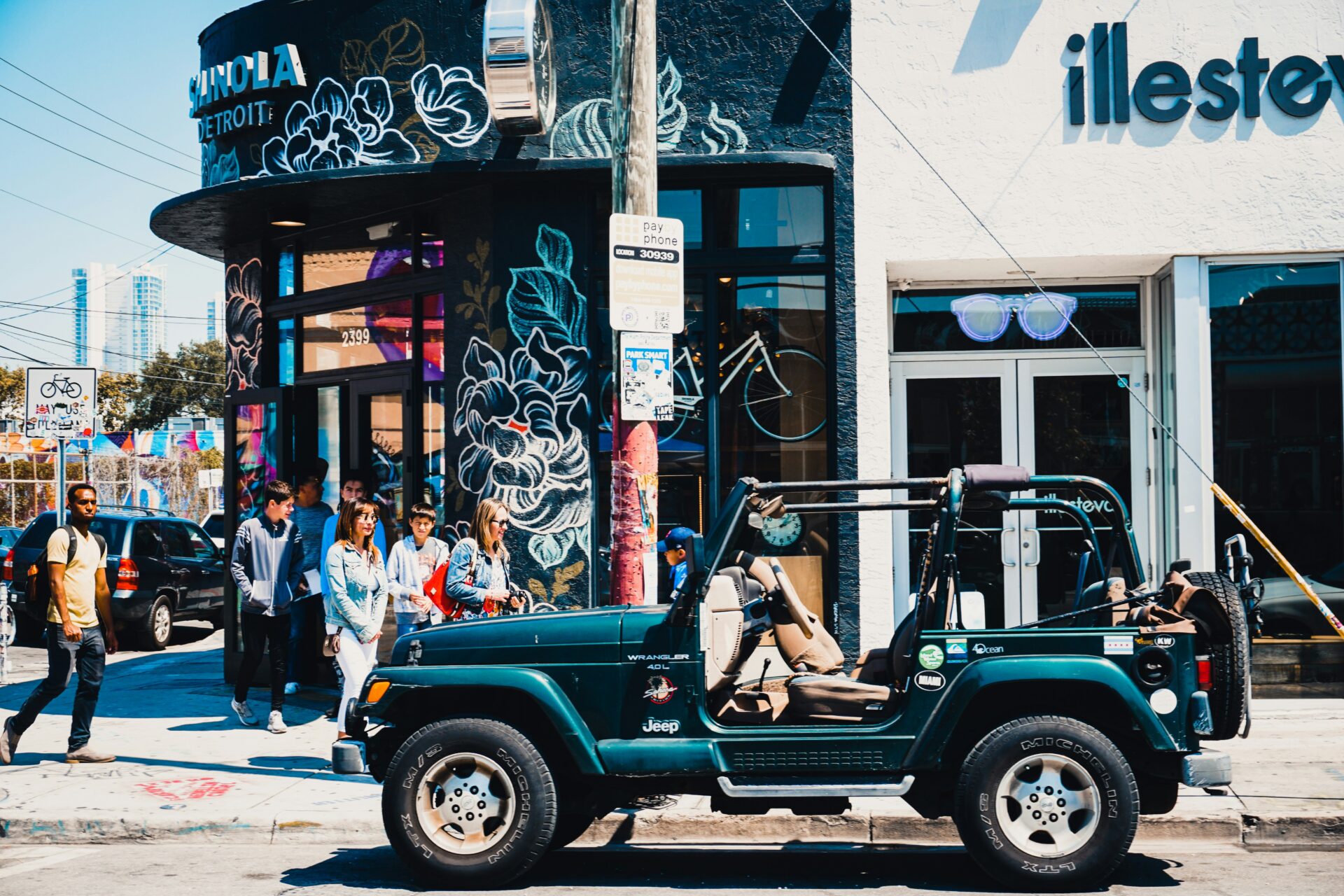 A vibrant street in Wynwood, Miami