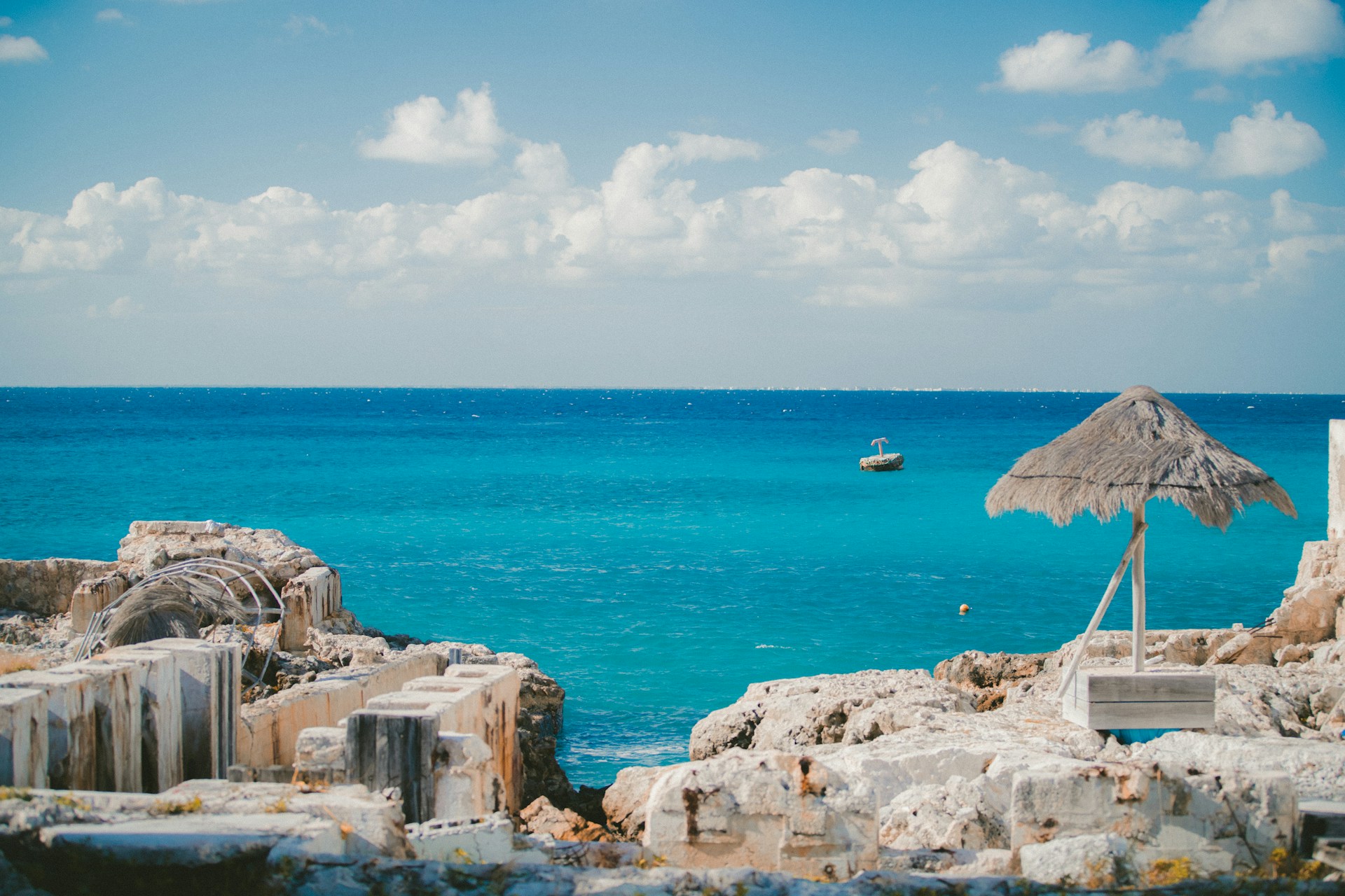 A sunny Cozumel beach with turquoise water