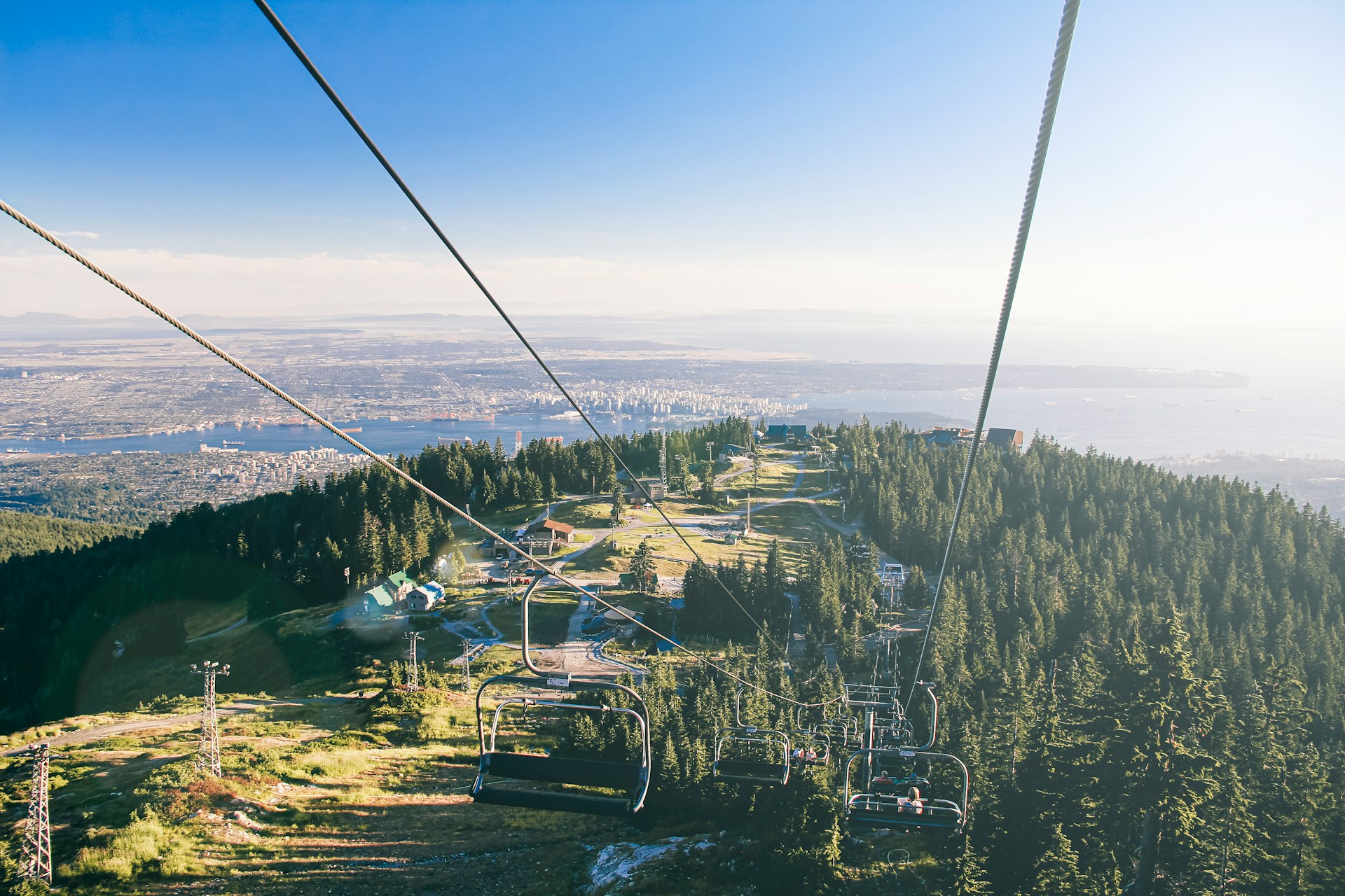 A cable car at the summit of Grouse Mountain