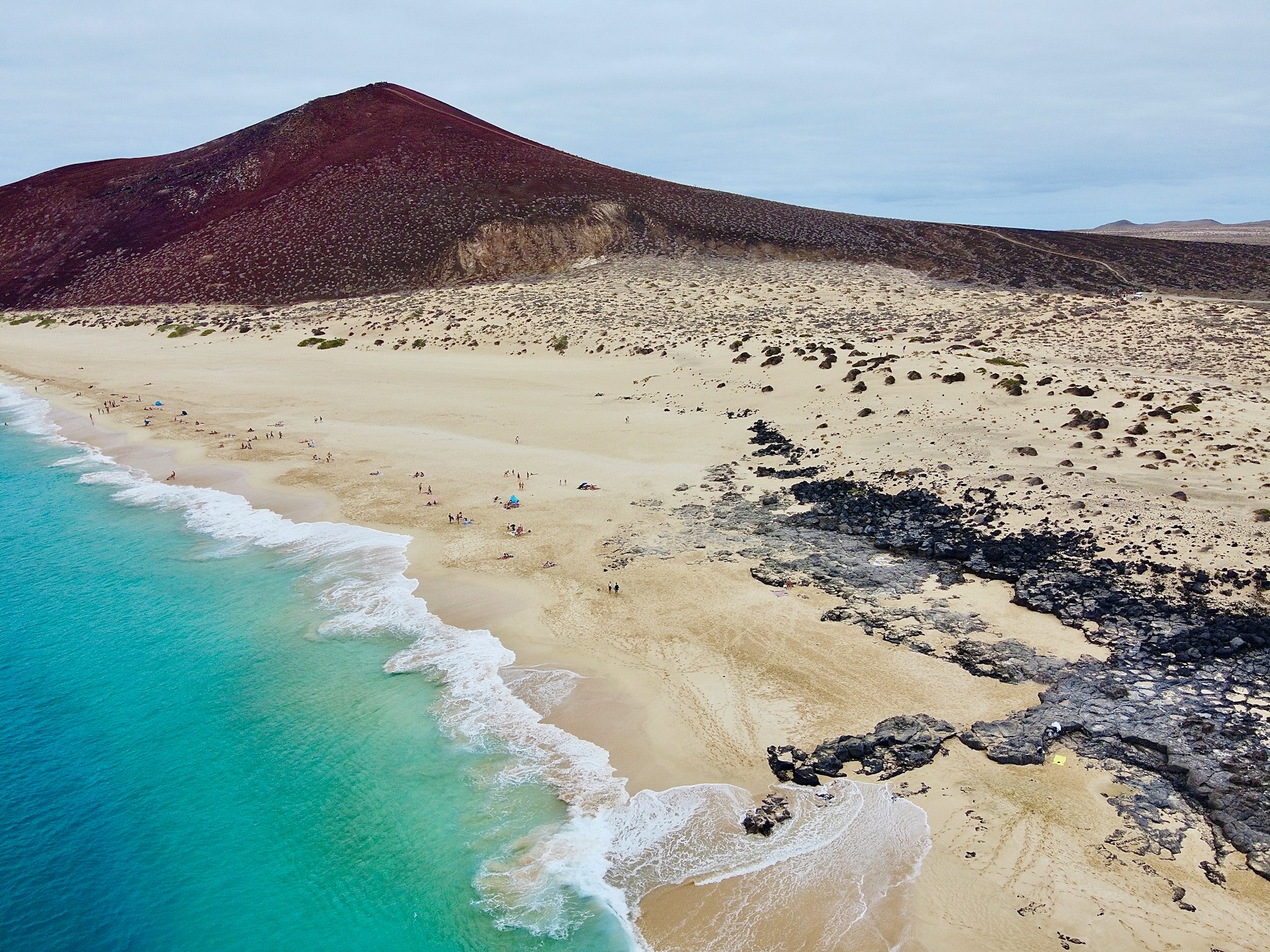 Gentle waves washing onto the beach at La Graciosa