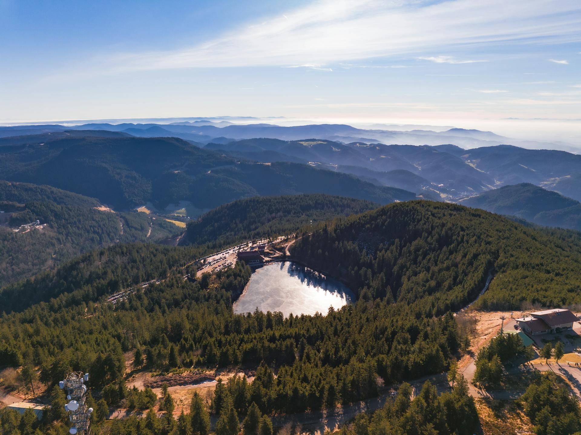 Serene view of Mummelsee in autumn