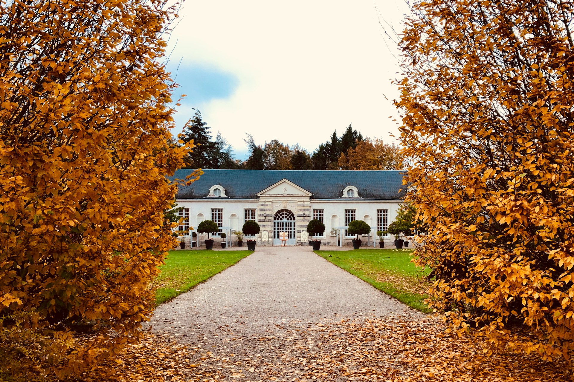 Loire Valley château surrounded by colorful autumn trees
