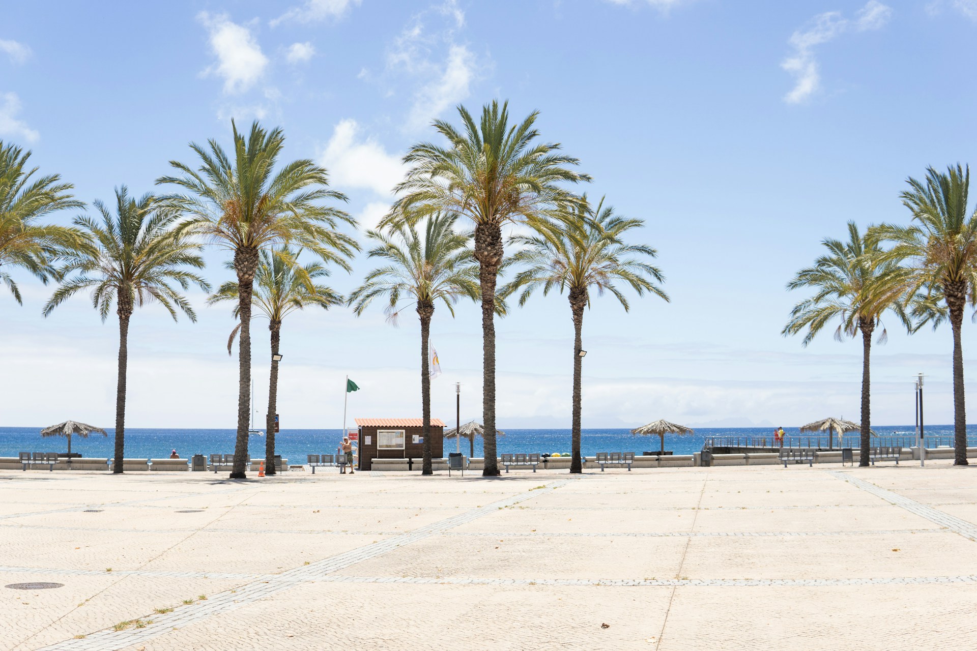 Empty beach in Madeira, Portugal during winter