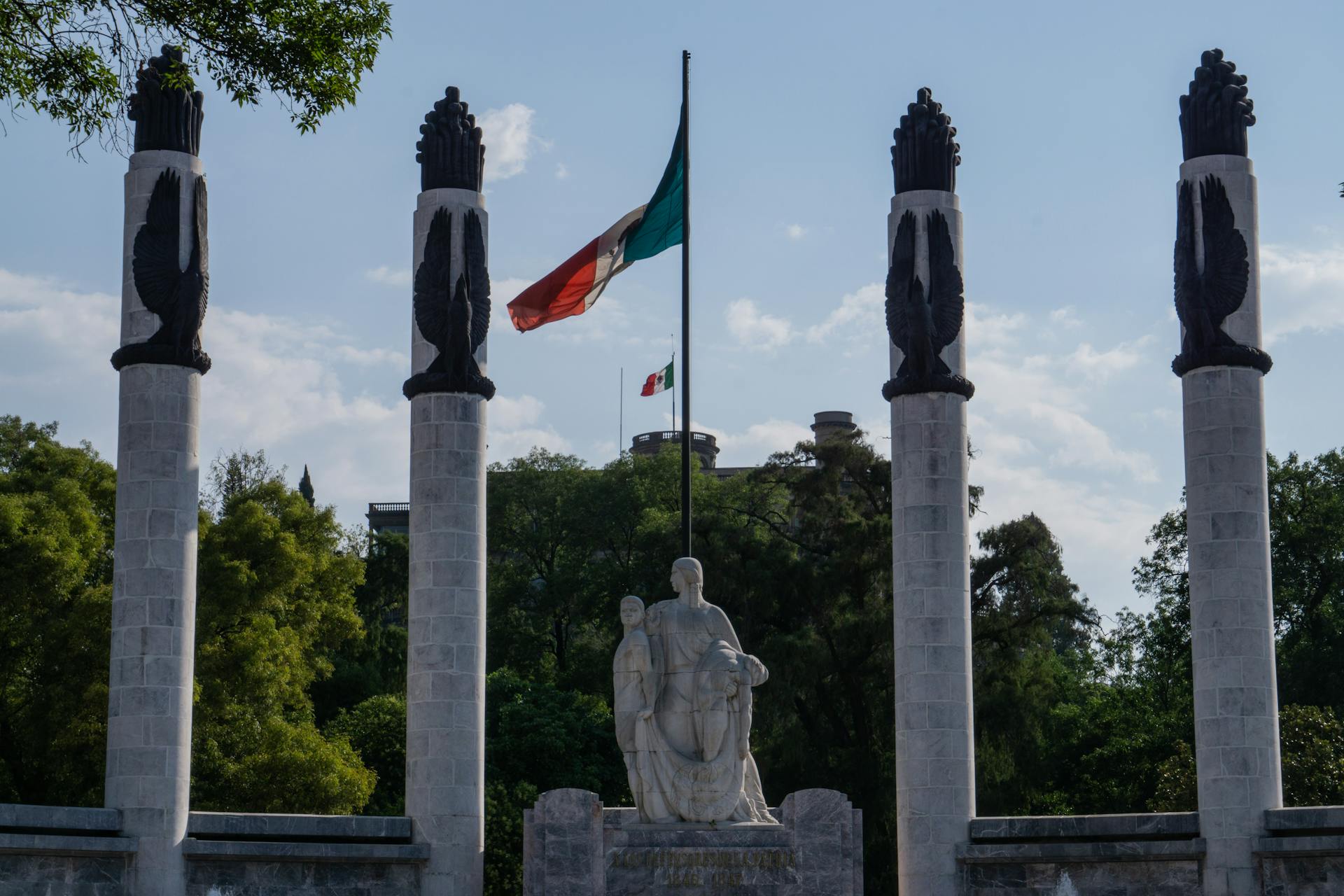 Monument to the Ninos Heroes in Mexico during Memorial Day