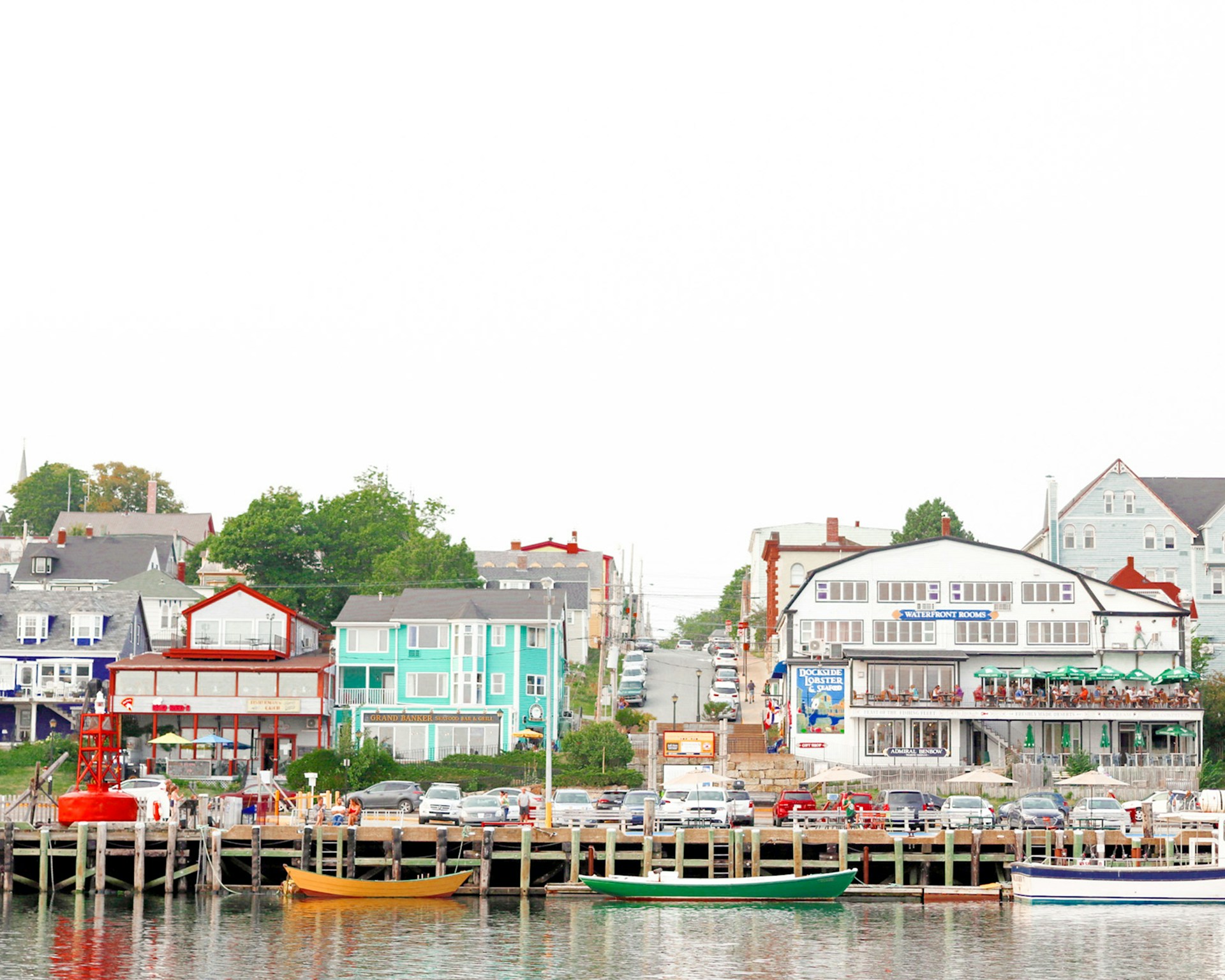 Scenic view of a colorful village in Nova Scotia