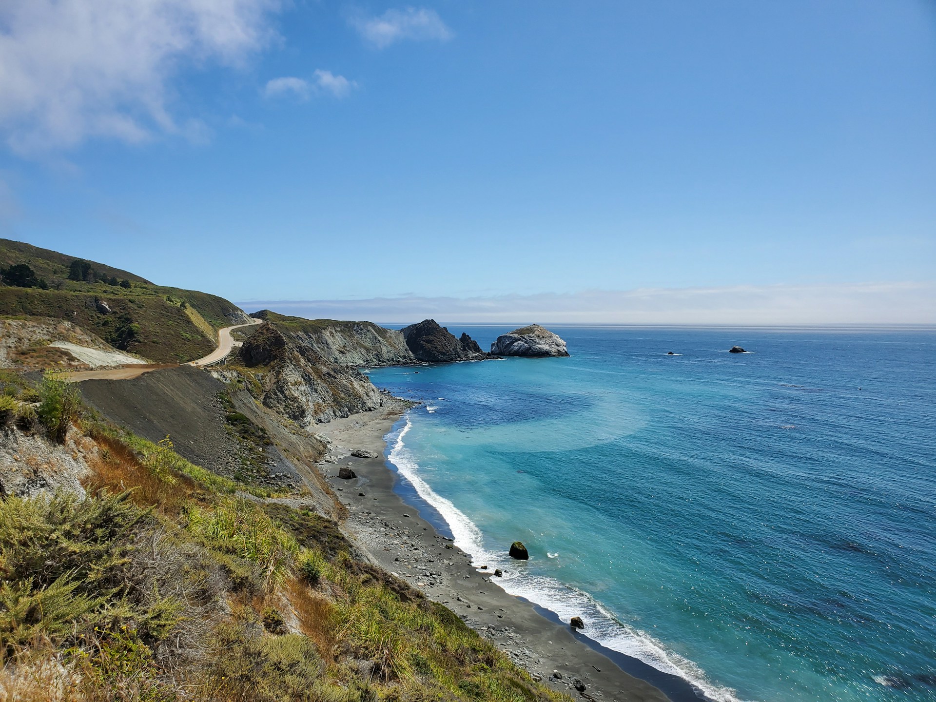 A sweeping view of the Pacific coastline