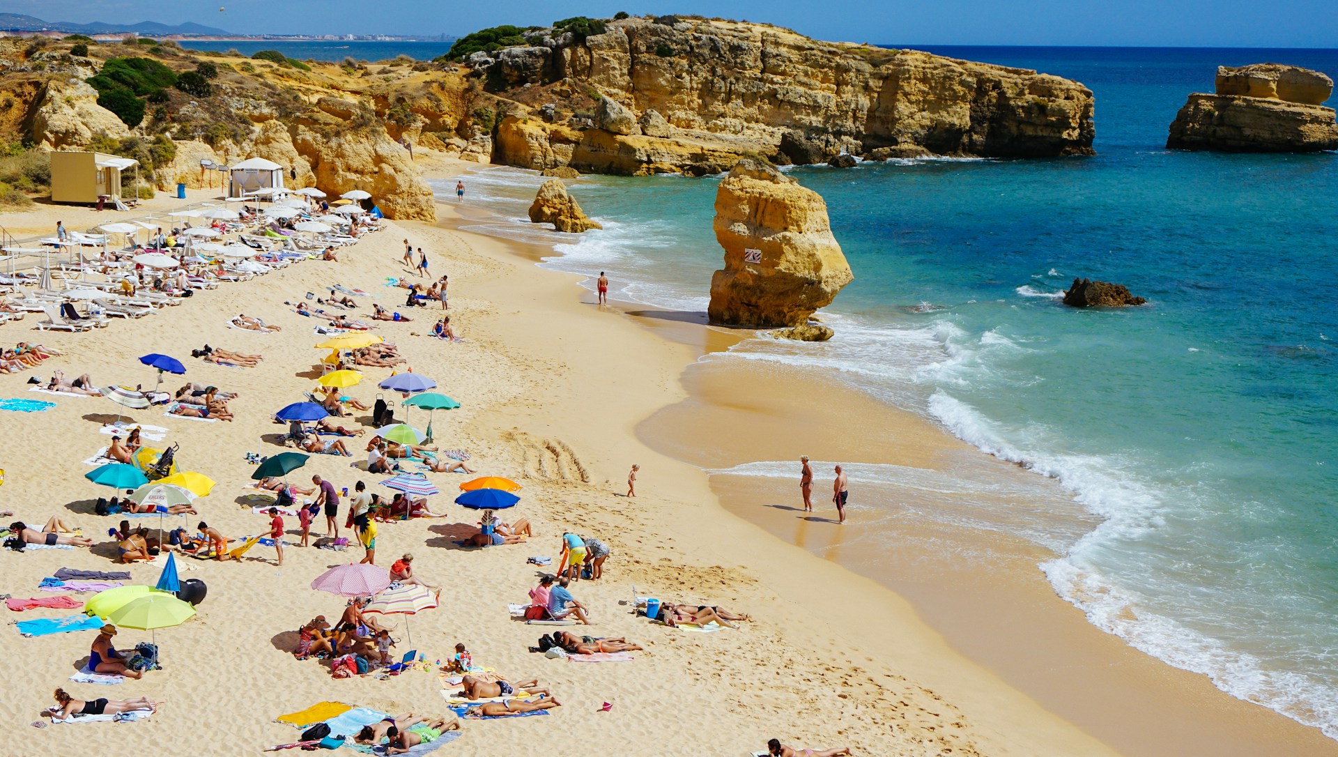 Praia de São Rafael, a scenic Algarve beach with golden cliffs