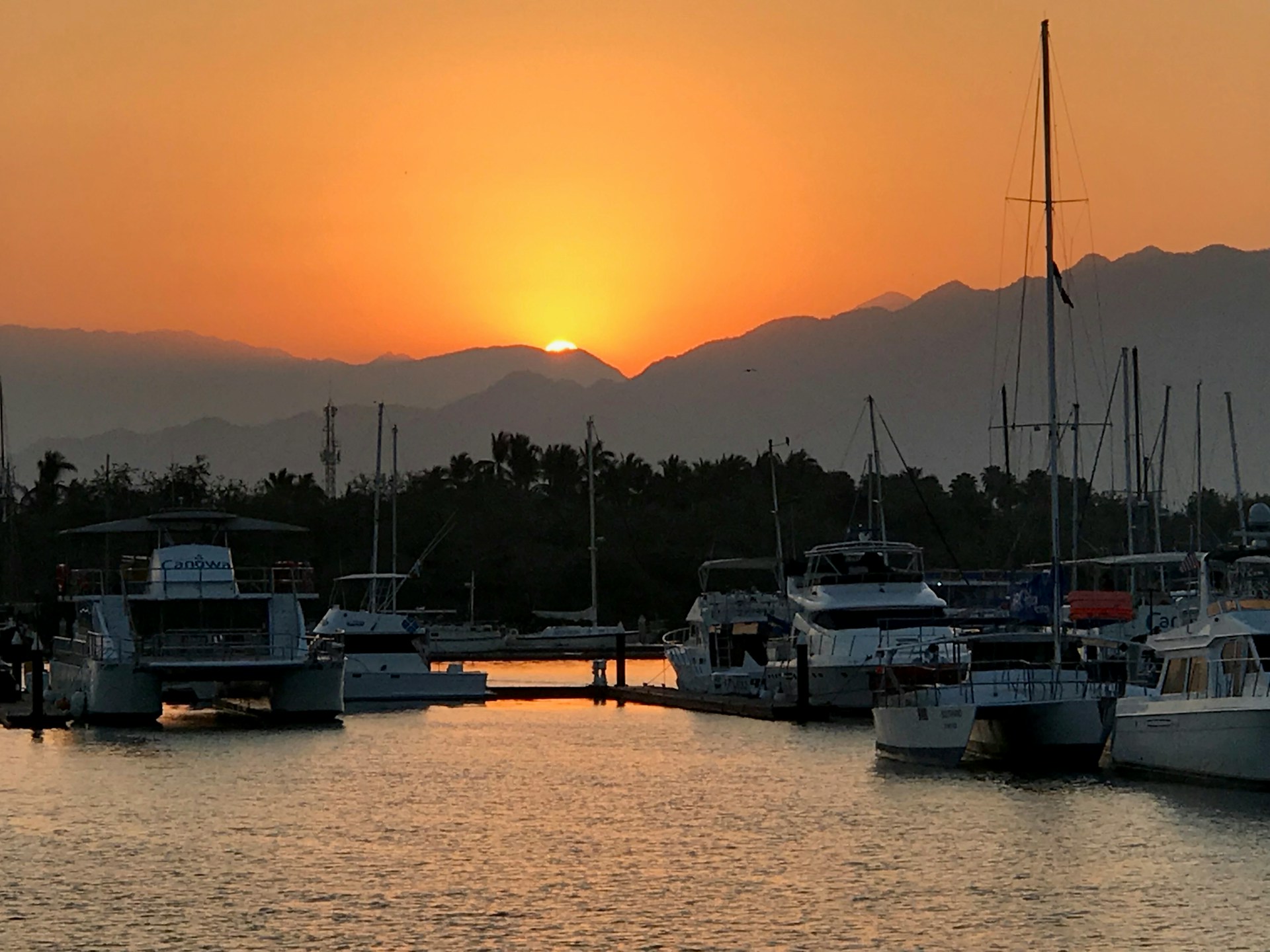 The sun setting over Puerto Vallarta’s beach,