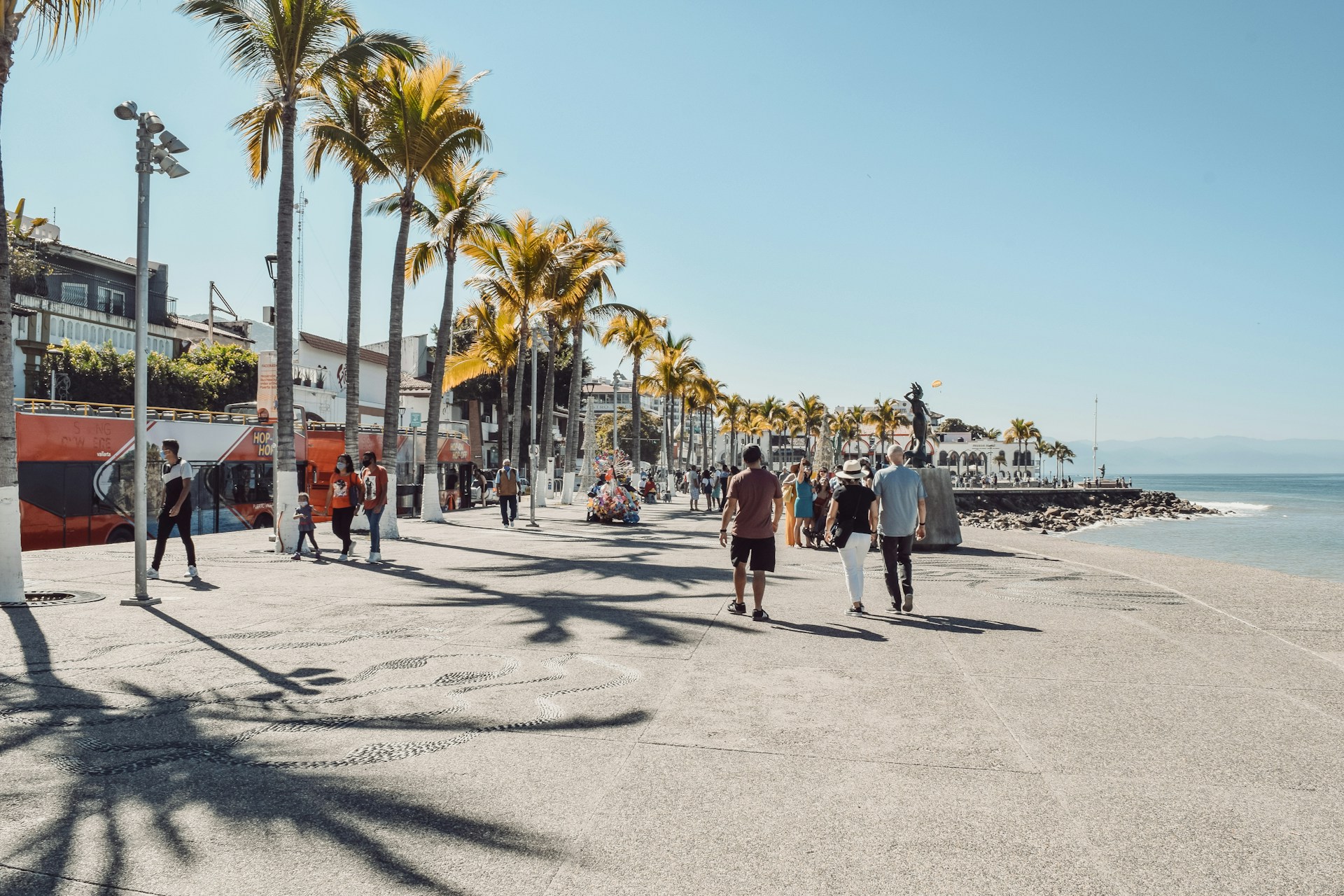 A scenic view of Puerto Vallarta’s Malecón promenade