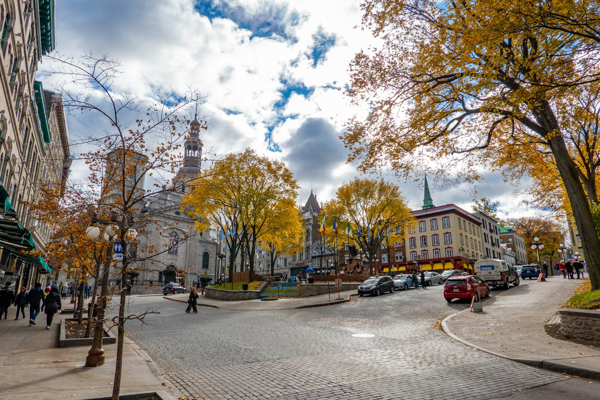 Charming cobblestone street in Quebec City