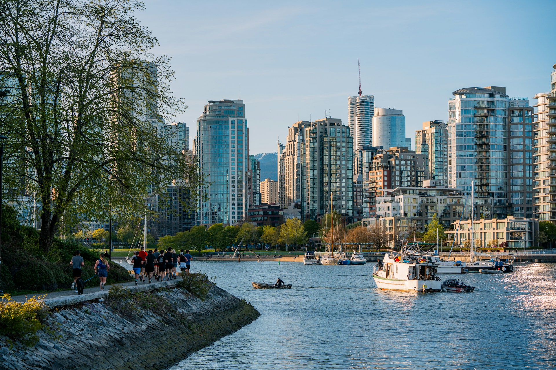 A lively scene along the Vancouver waterfront