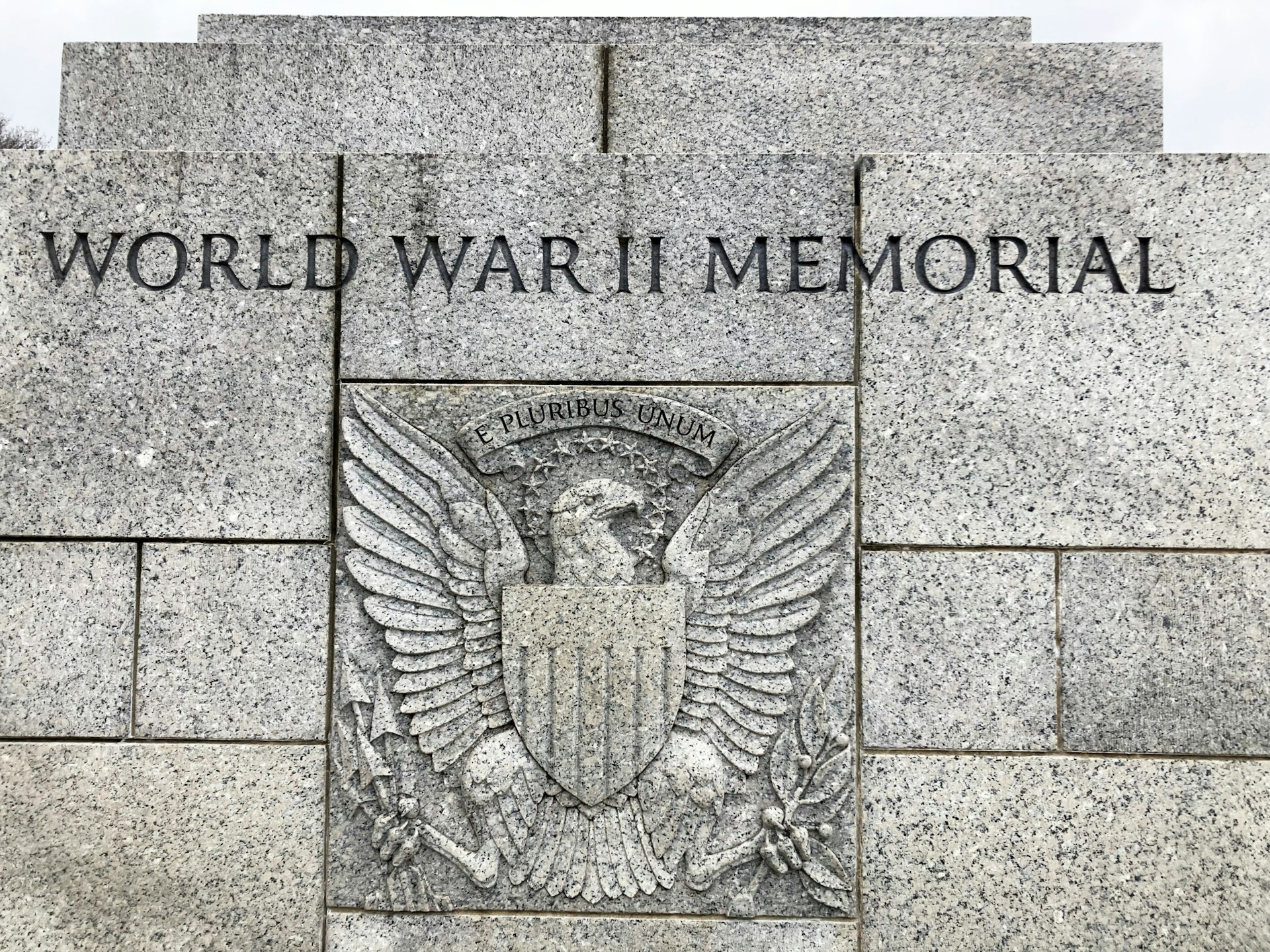 A solemn scene at the World War II Memorial in Washington D.C.