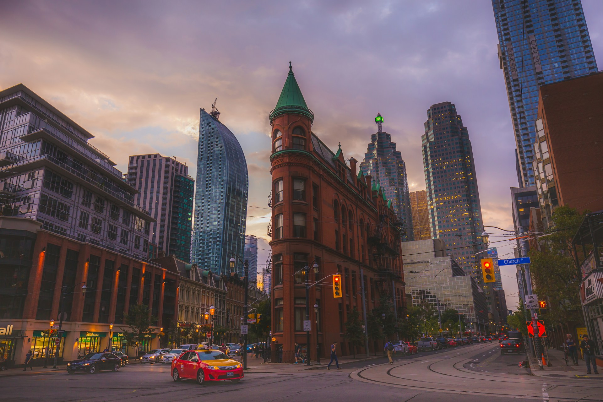 A bustling view of downtown Toronto