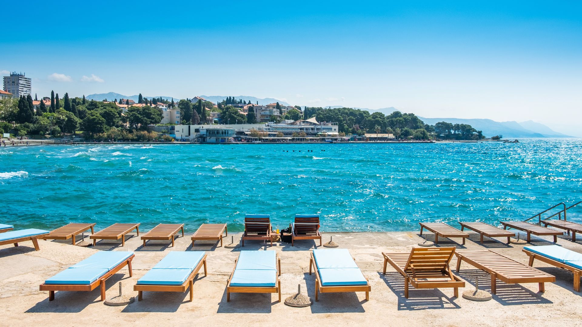 Bačvice Beach in Split, Croatia, Europe