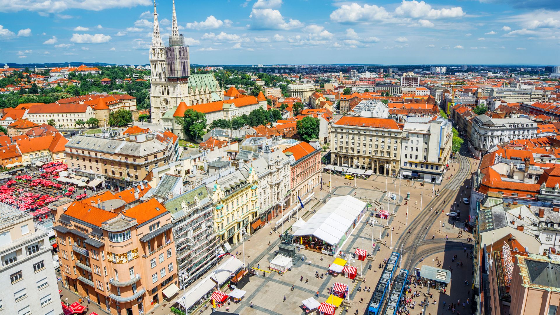 Ban Jelačić Square in Zagreb, Croatia, Europe