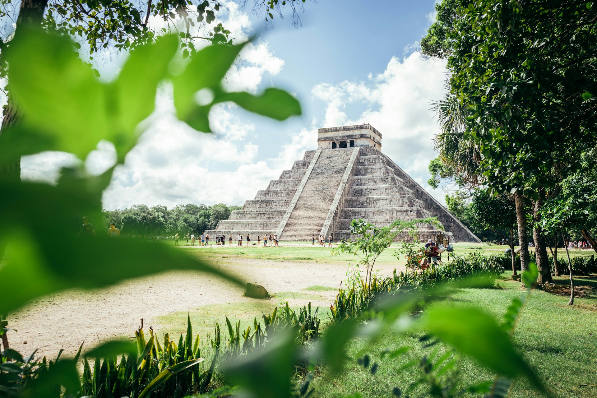 Close-up of the stone carvings on the steps of El Castillo at Chichén Itzá
