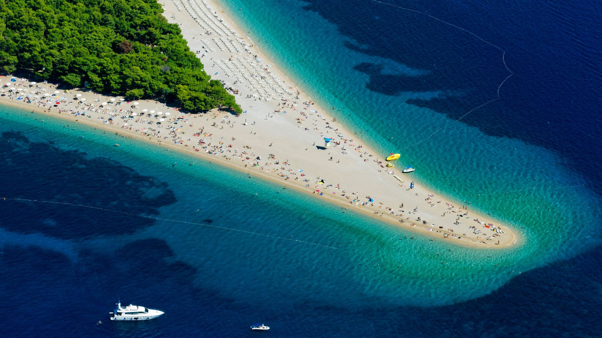 Golden Horn Beach (Zlatni Rat Beach) on Brač Island in Croatia, Europe 