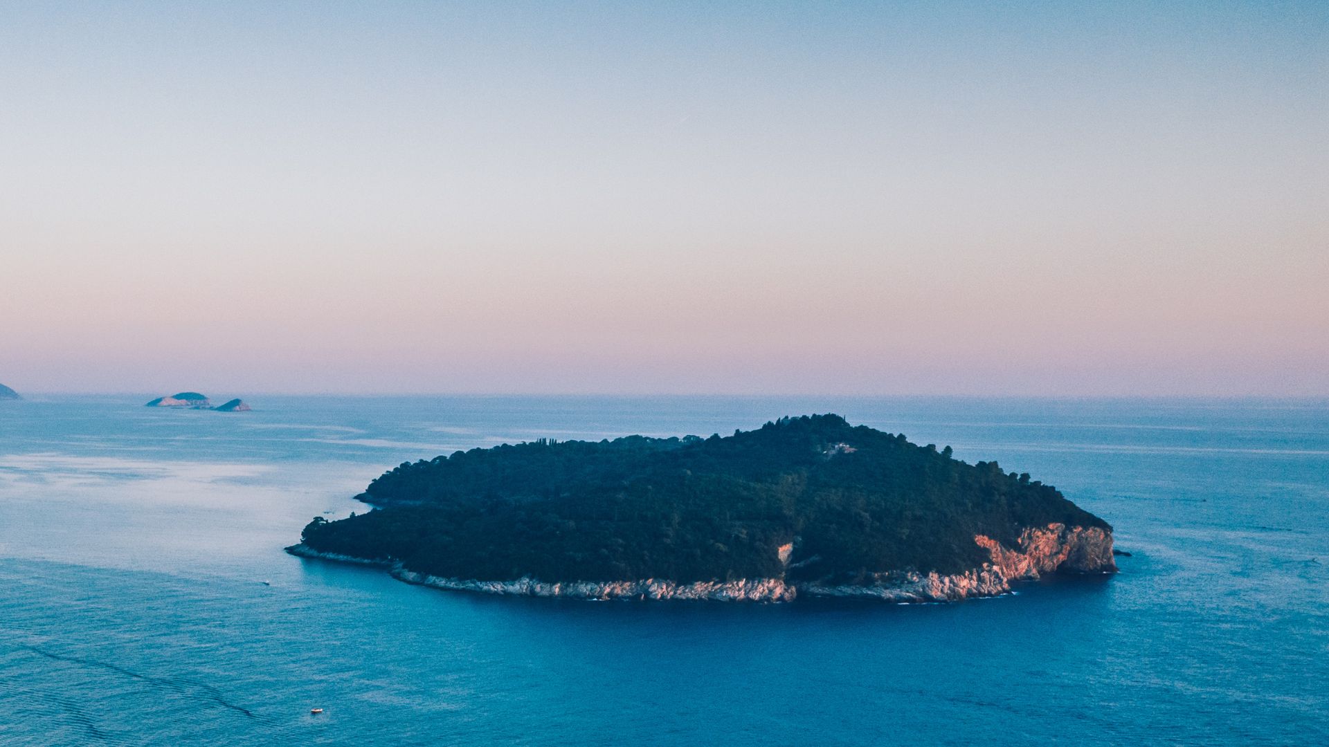 Aerial view of Lokrum Island in Dubrovnik, Croatia, Europe.
