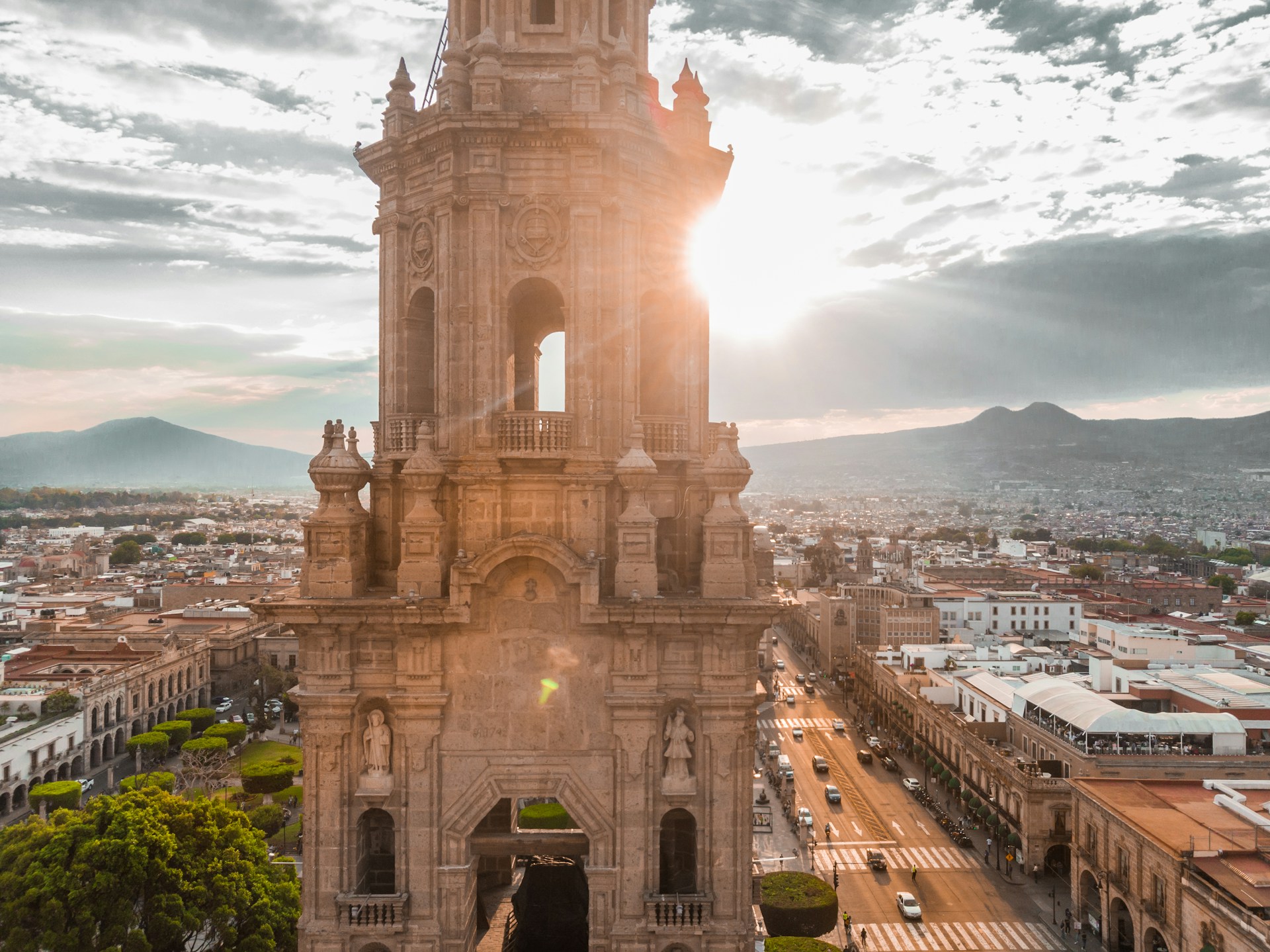 Aerial view of a Mexican city during daytime,