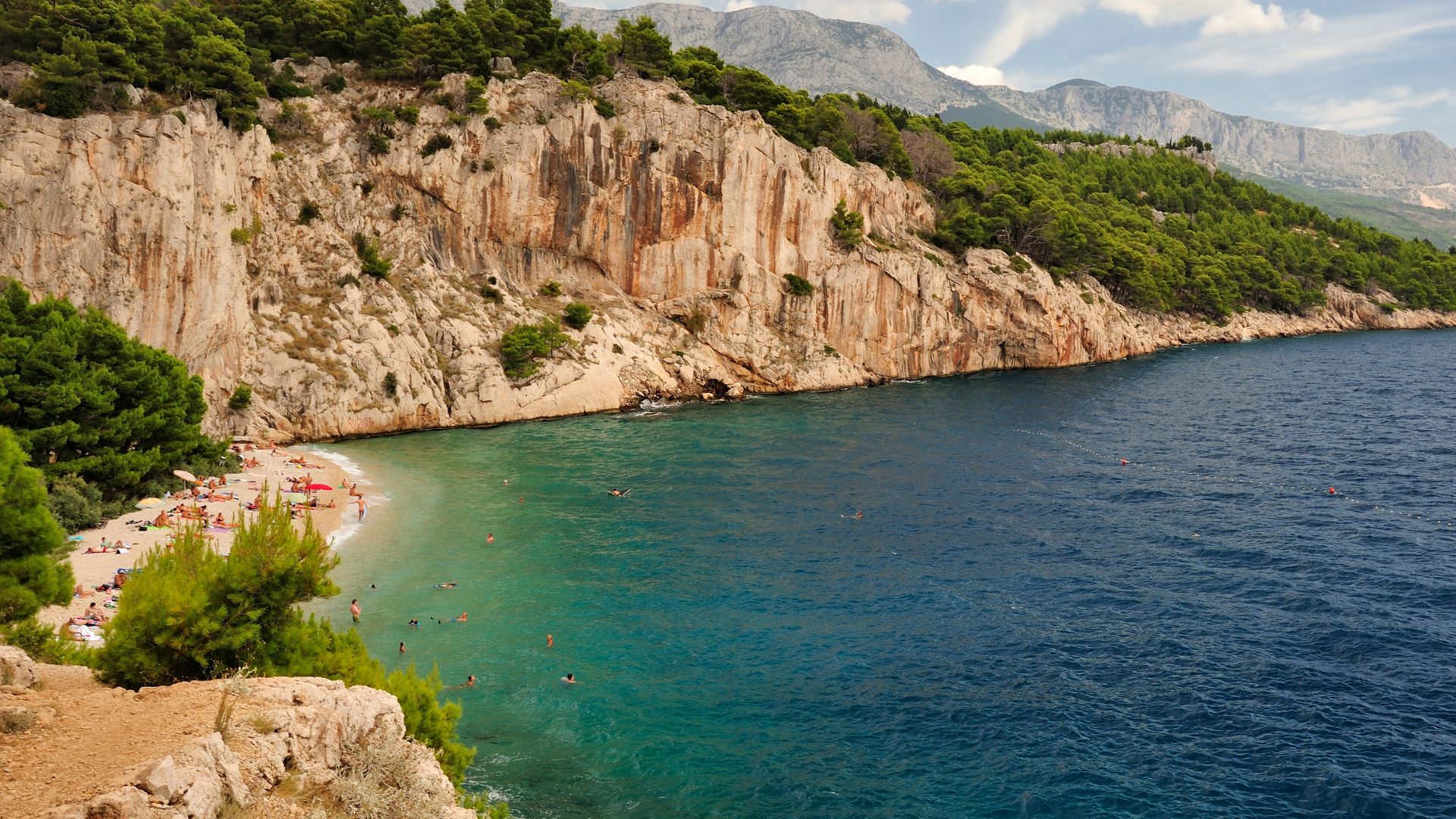 Nugal Beach, on the Makarska Riviera, between Makarska and Tučepi in Croatia, Europe