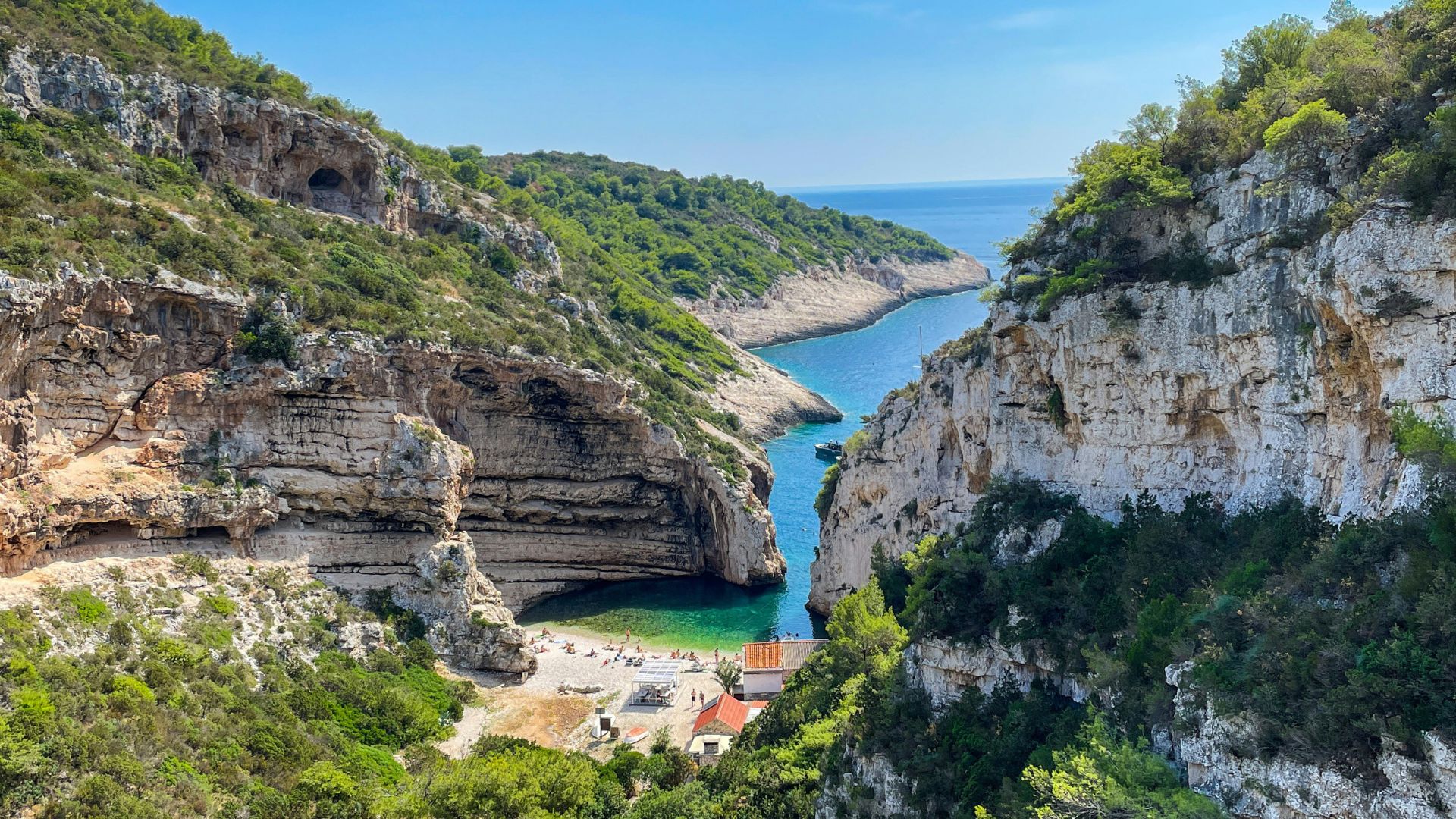 Stiniva Cove on Vis Island in Croatia, Europe