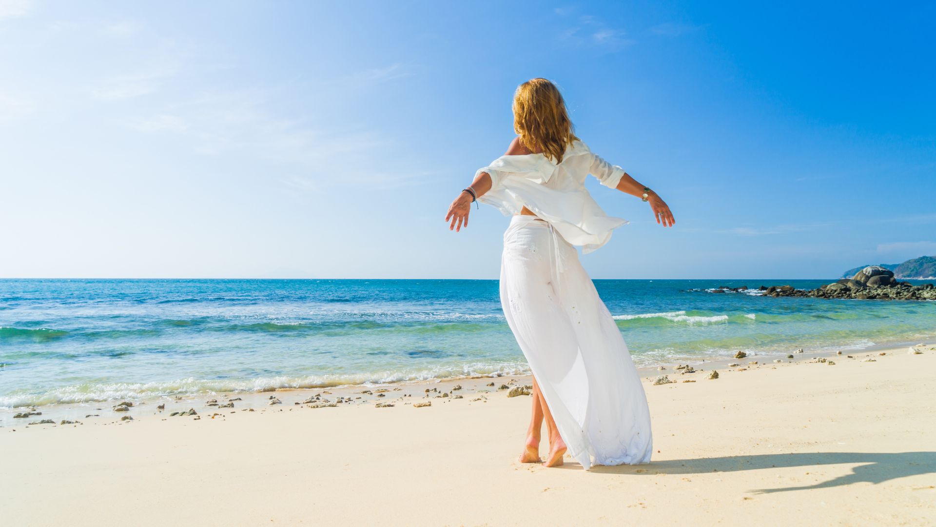A woman at the beach