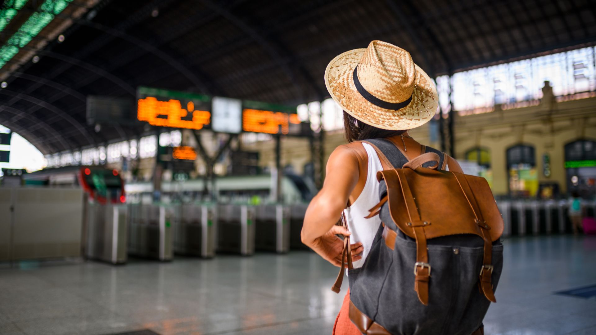 A woman travelling alone
