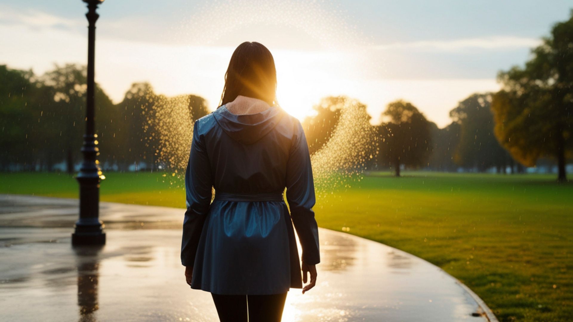A woman walking in the park