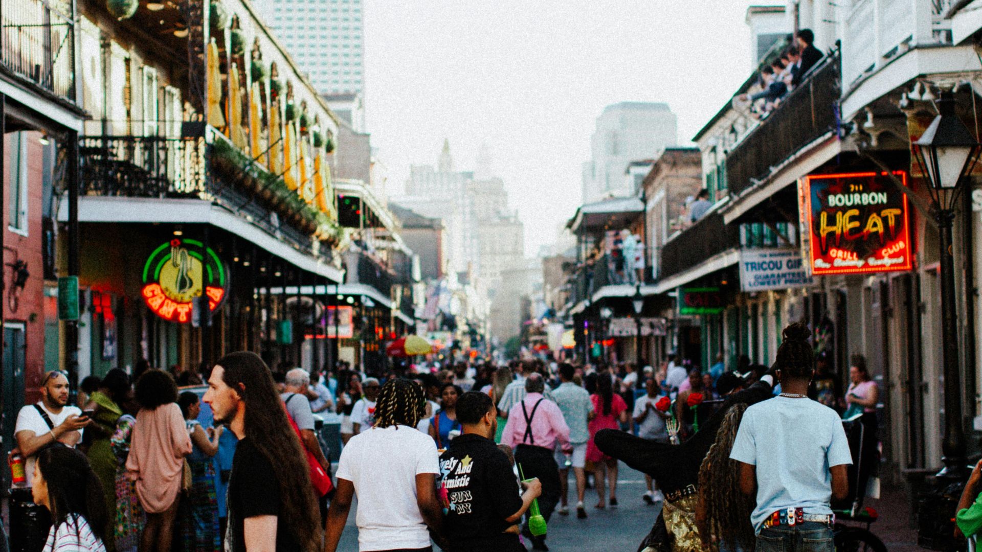 Bourbon Street in French Quarter of New Orleans, Louisiana