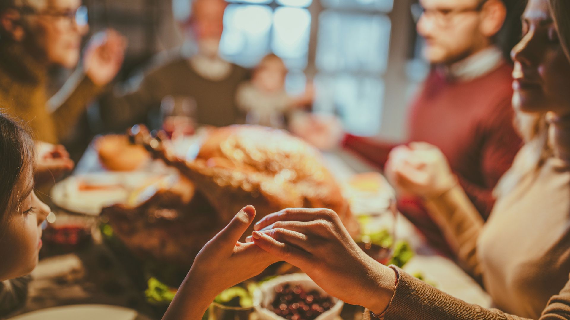 Family celebrating thanksgiving