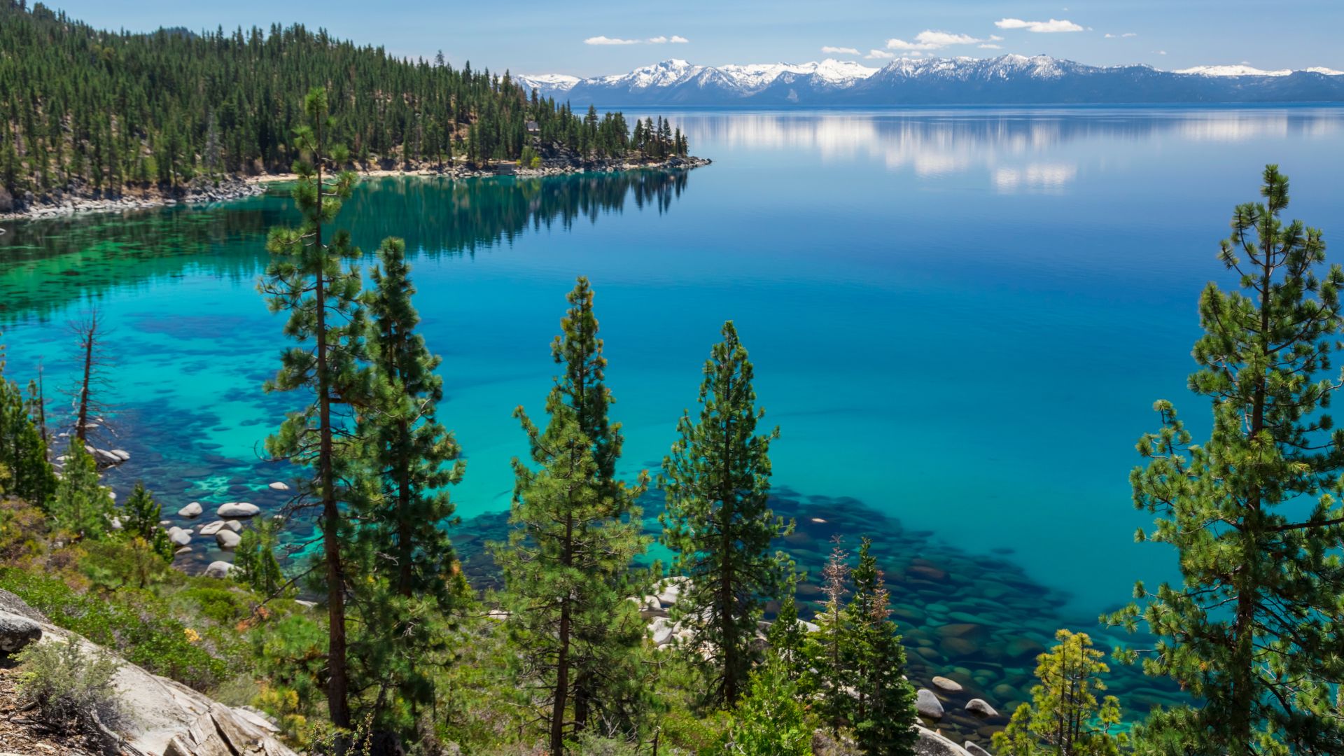 Lake Tahoe in the Sierra Nevada mountains, California