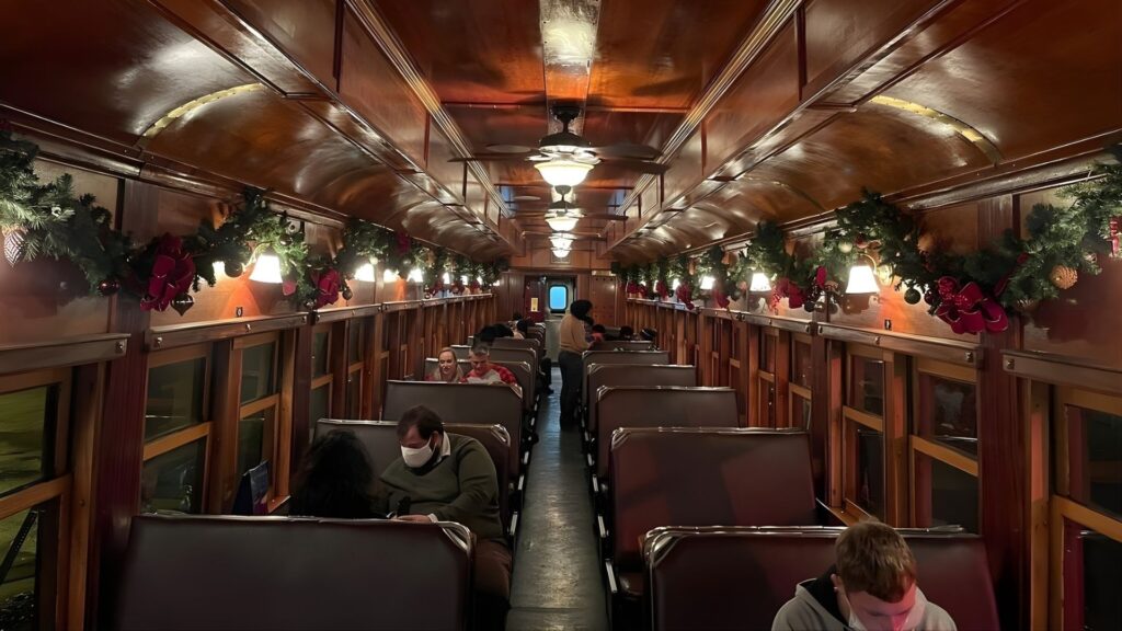 Inside the train of Polar Express