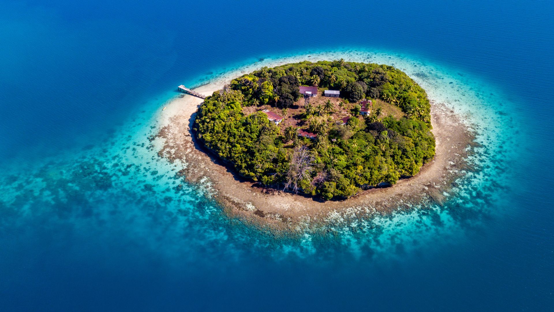 A private island in the middle of the sea.