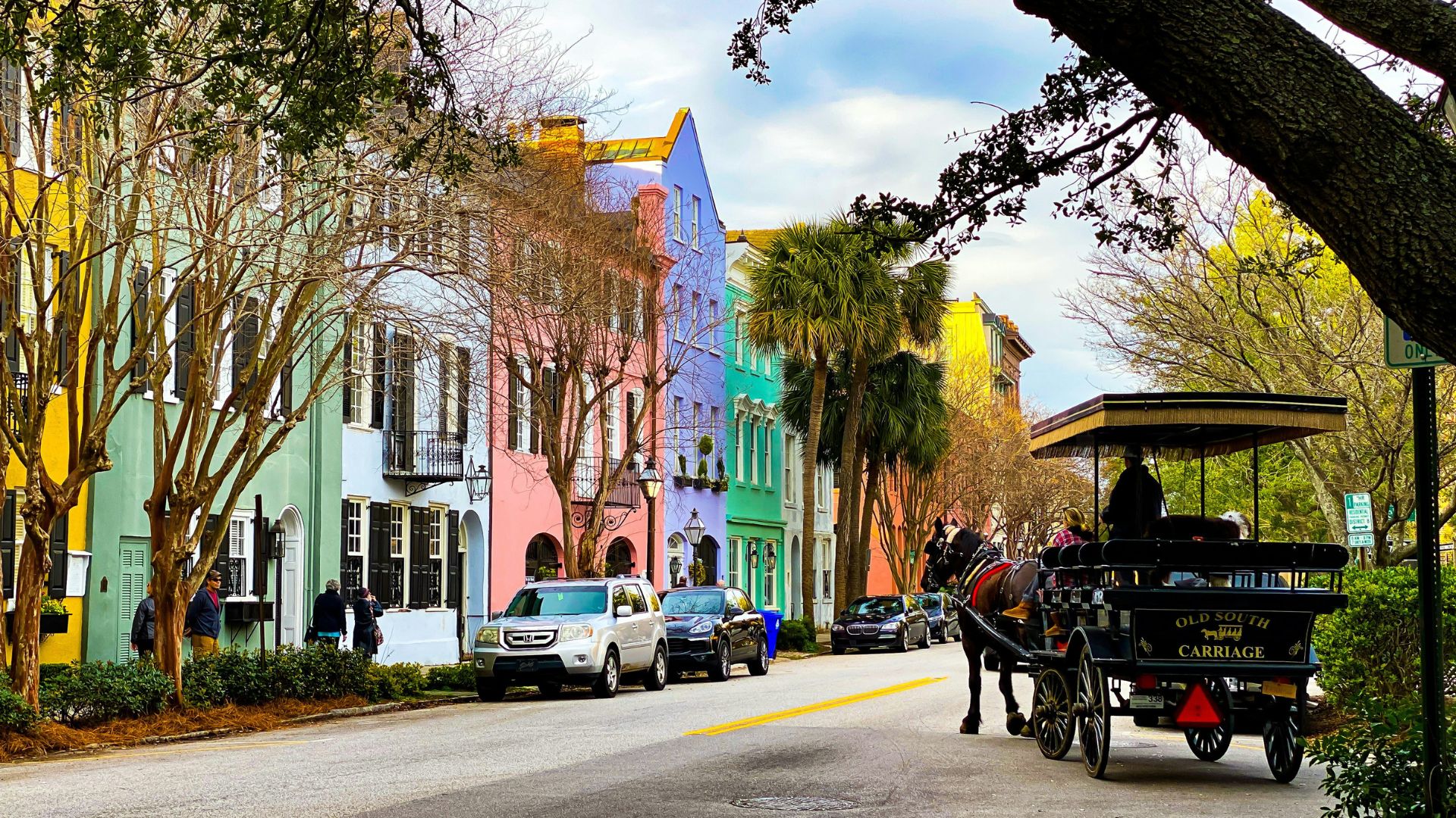 Rainbow Row in Charleston, South Carolina, USA
