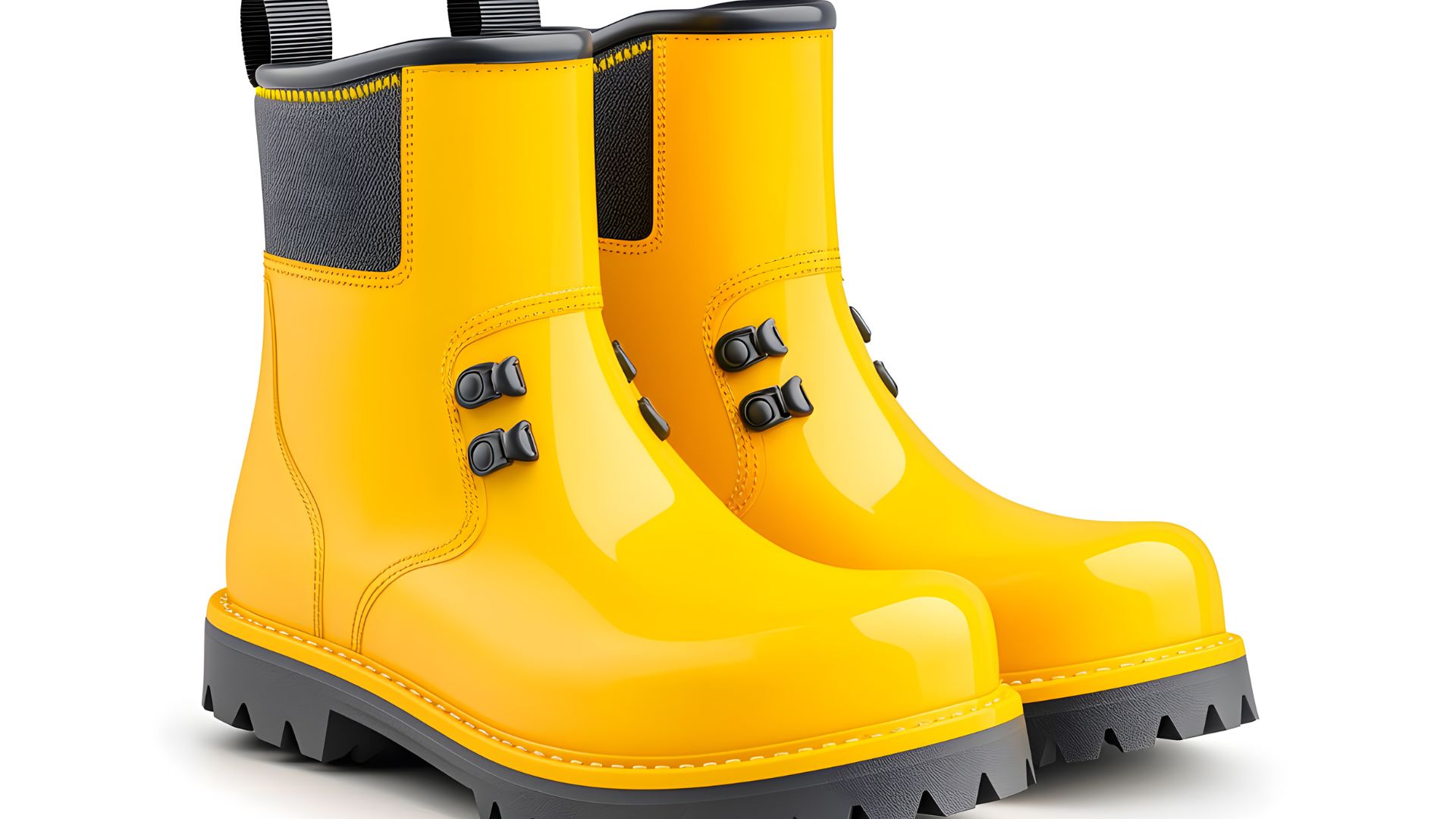 A yellow Waterproof boots.
