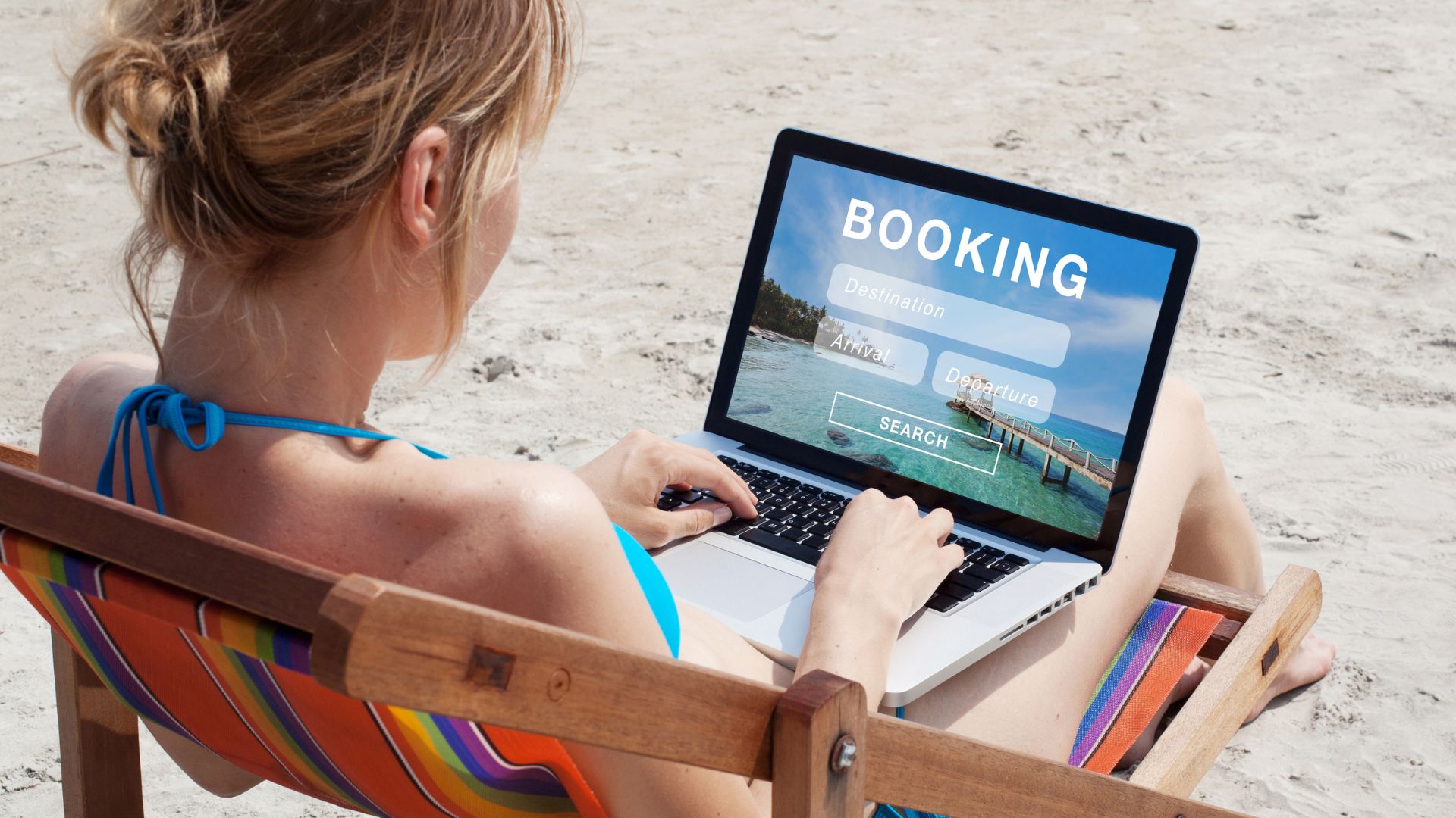 Woman booking a travel