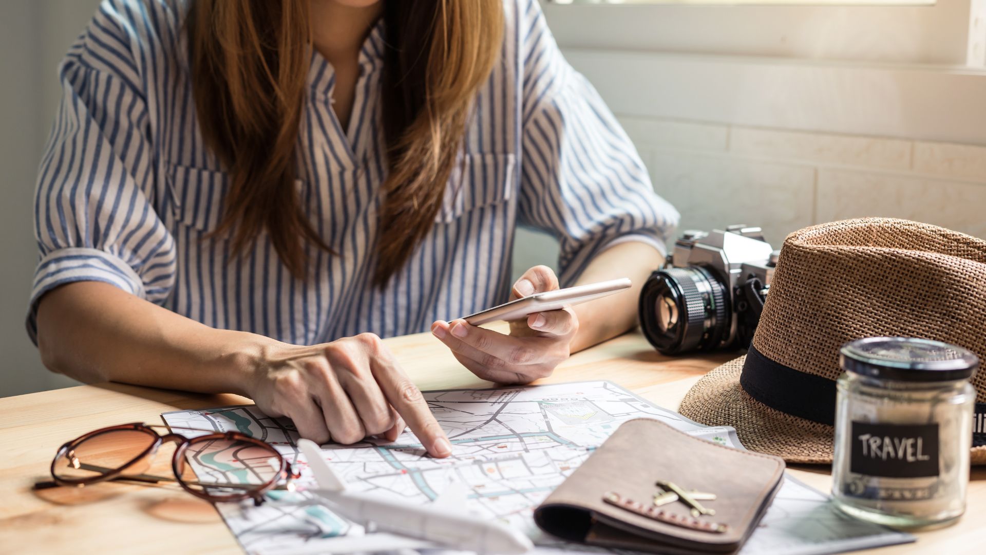 Woman planning her travel