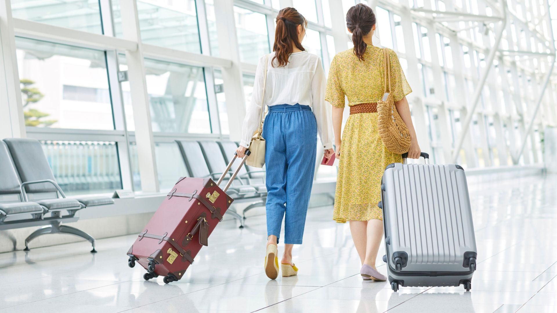 Two woman in airport.