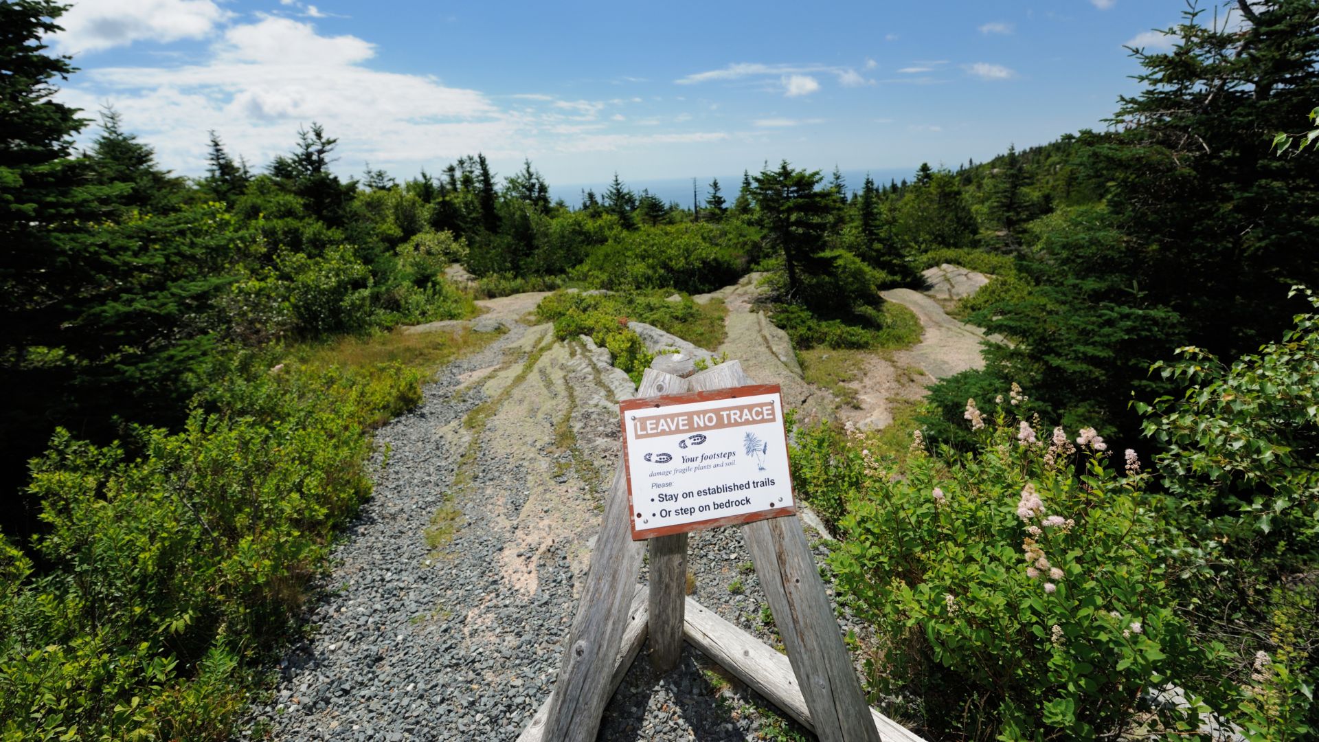 A Leave no trace sign at the mountain.