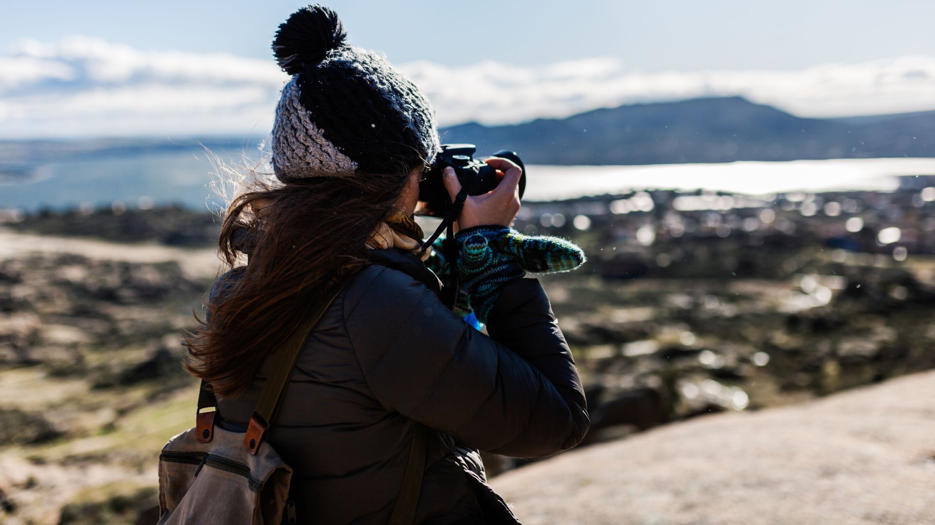 Taking a picture on a trip