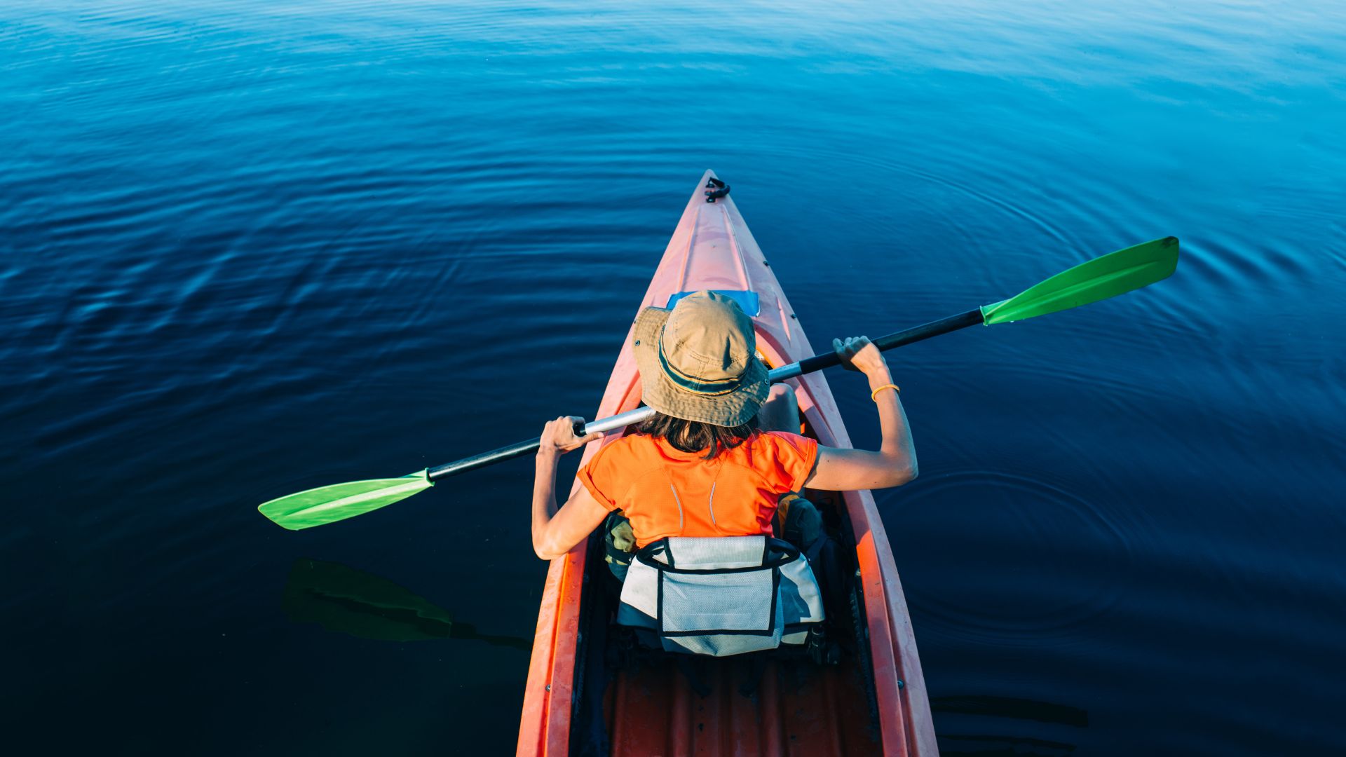 Woman kayaking